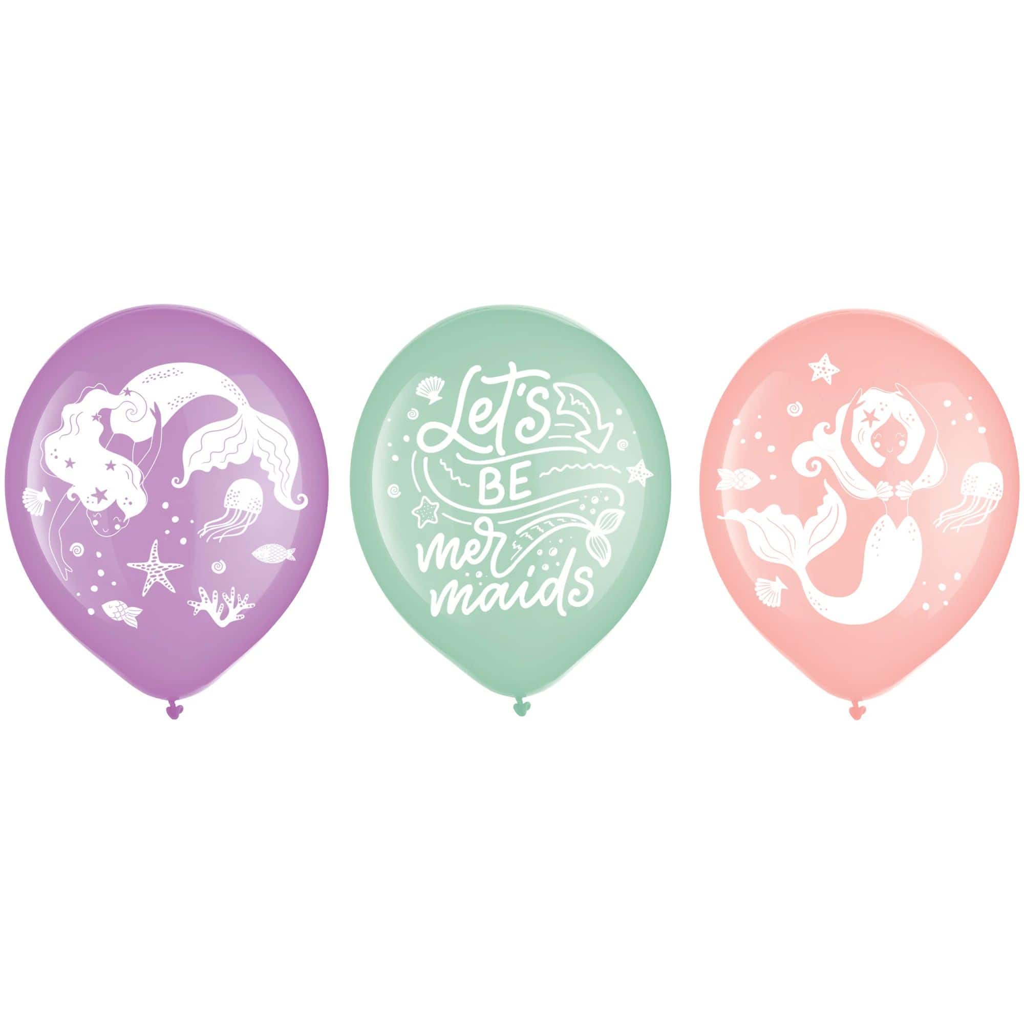 Mermaid Latex Balloons, 12ct.