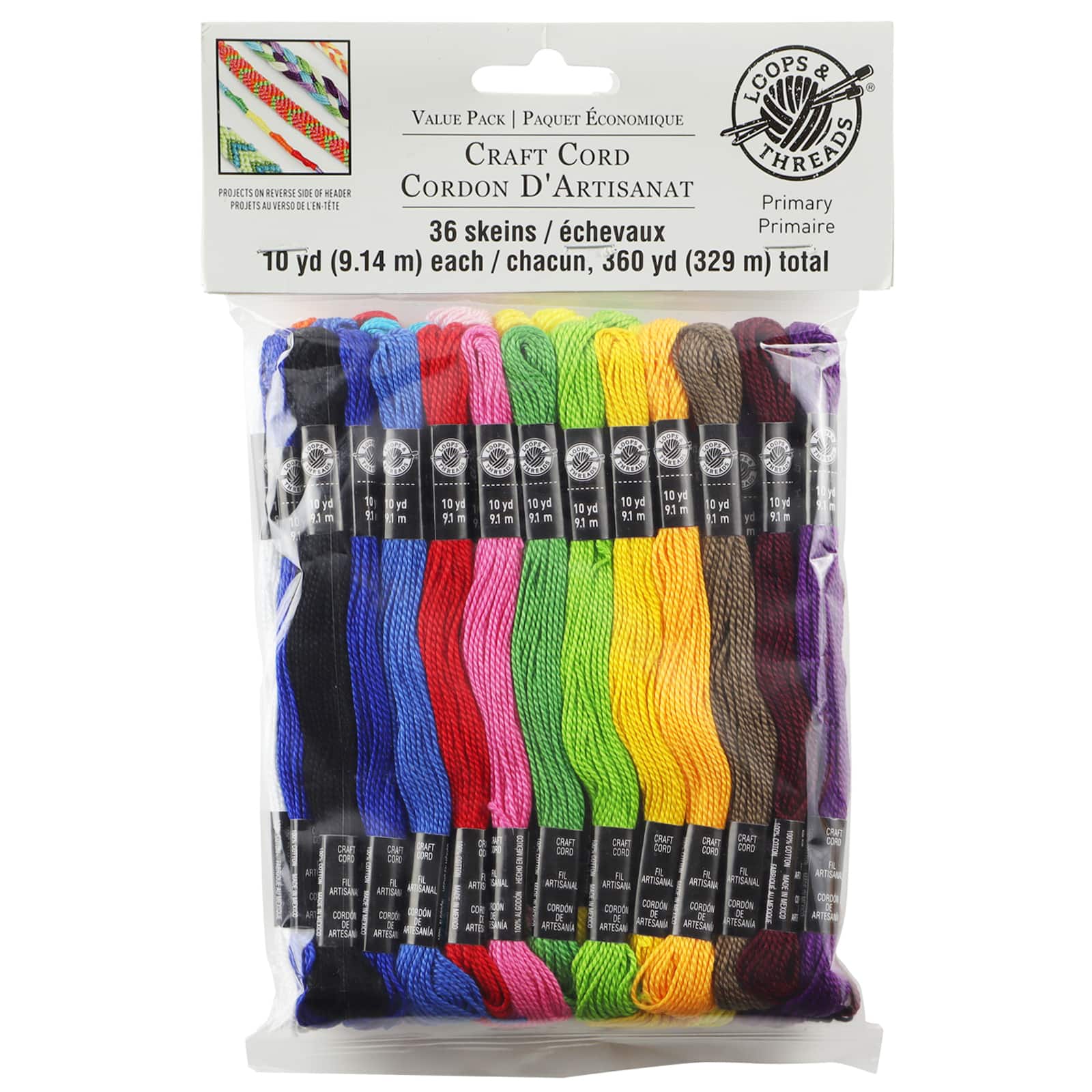 Loops & Threads Primary Craft Cord - 36 ct