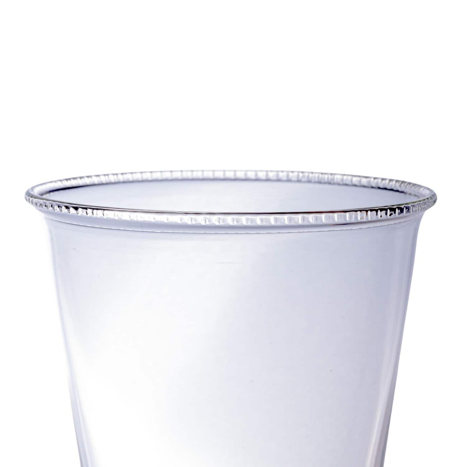 6&#x22; Clear Round Glass Drinking Glasses with Debossed Rim &#x26; Base, 6ct.