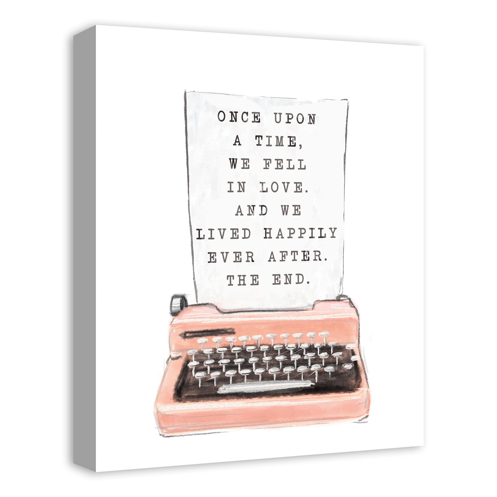 Typewriter Love Story Canvas Wall Art