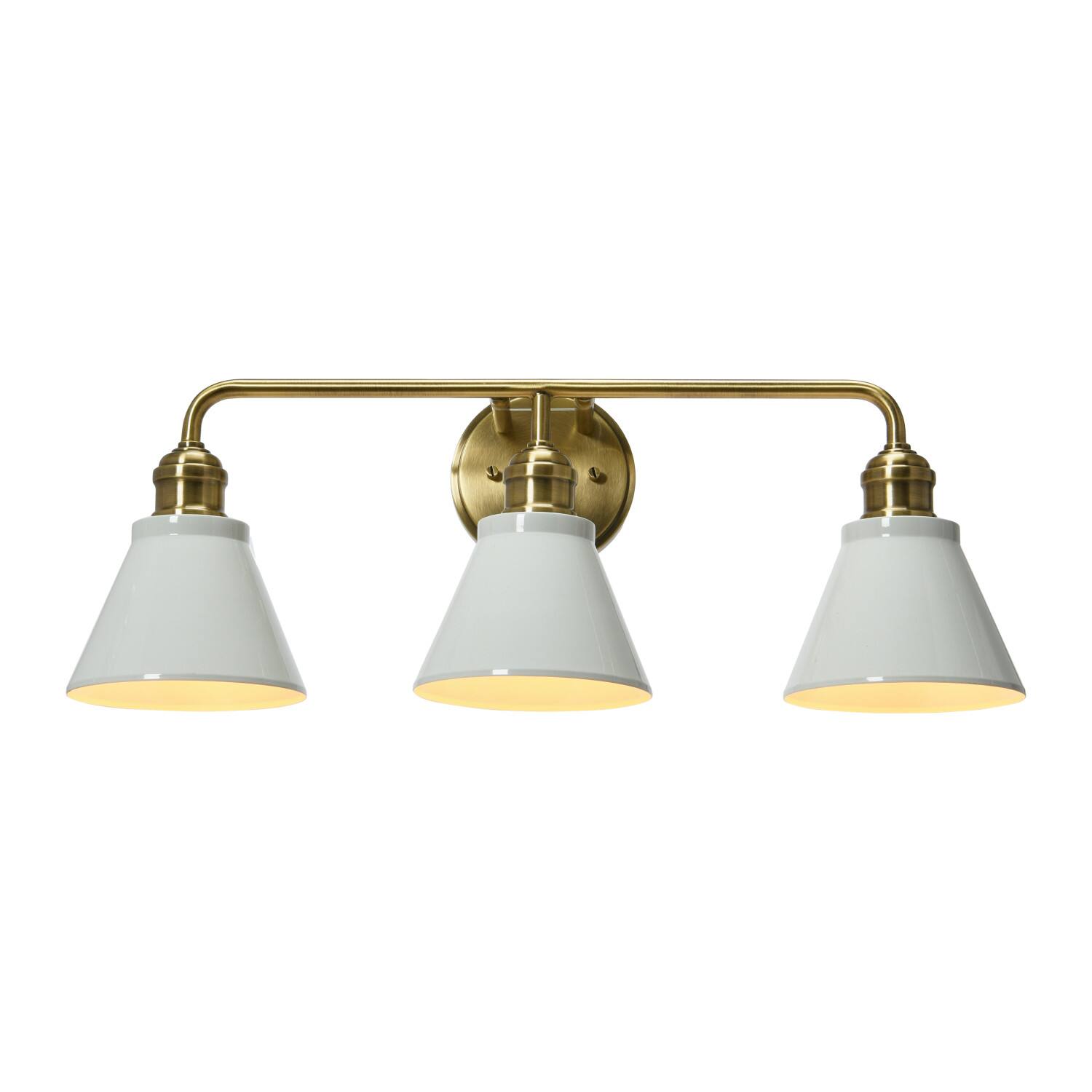 Hello Honey&#xAE; Robert Stevenson Lighting Josie Metal 3-Light Vanity with Shades