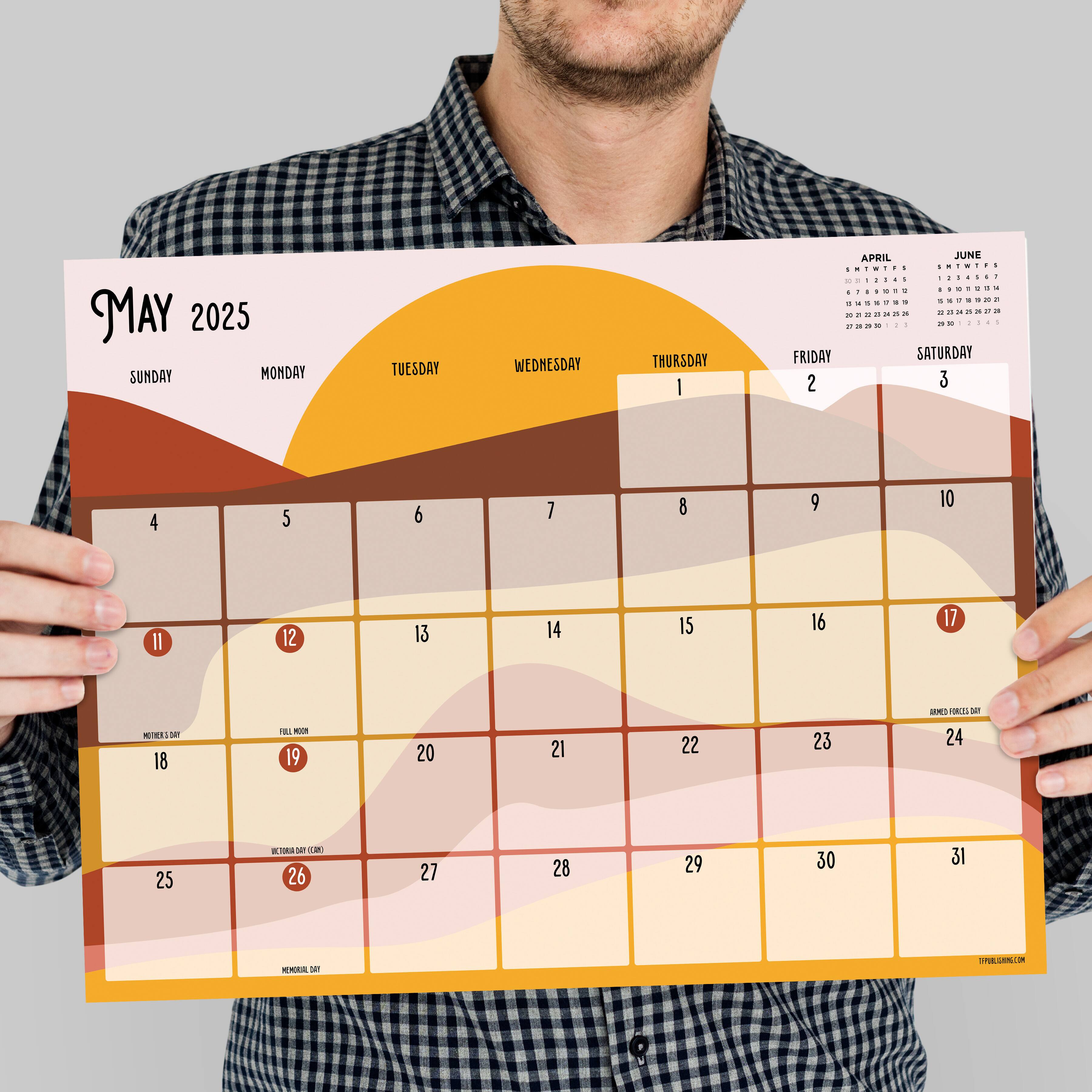 TF Publishing Medium 2025 Landscapes Monthly Blotter Desk Pad Calendar
