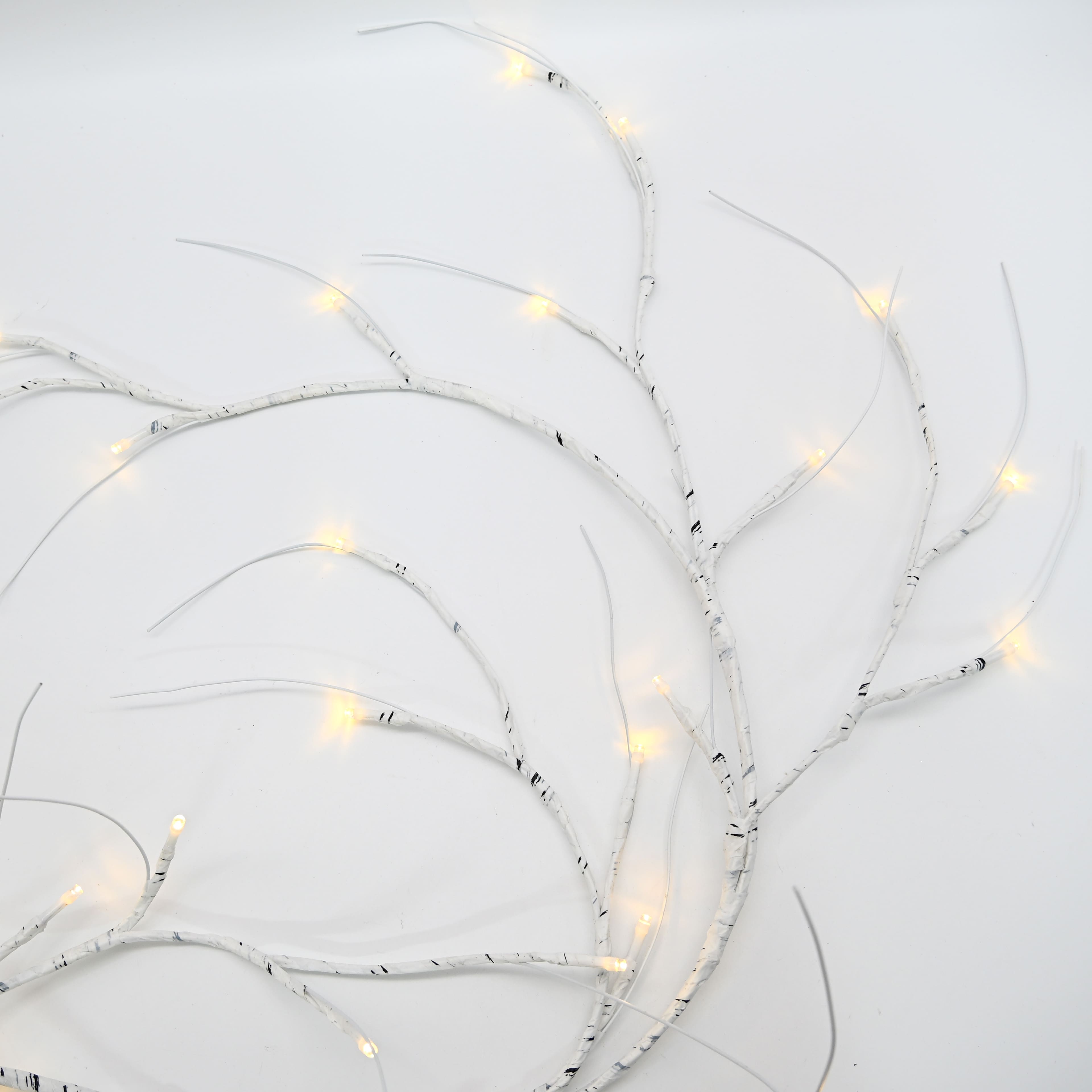 64ct. Warm White Led White Branch Garland String Lights by Ashland&#xAE;