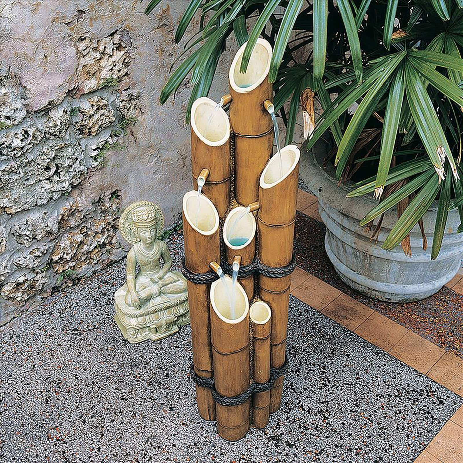 3.8ft. Cascading Bamboo Sculptural Fountain