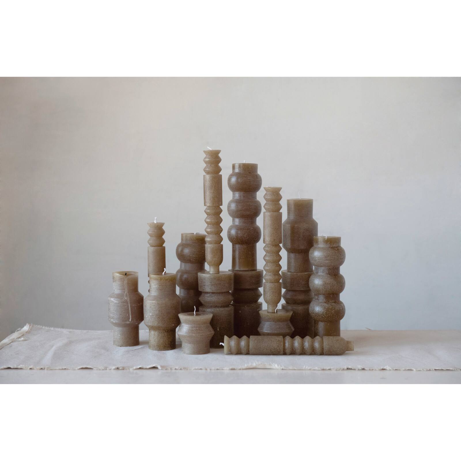 Hello Honey&#xAE; 3&#x22; x 6&#x22; Olive Unscented Totem Pillar Candle