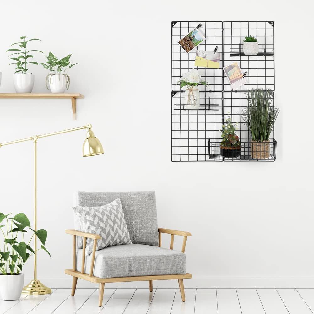 NEX™ Black Wall Grid Panel with 3 Wire Baskets
