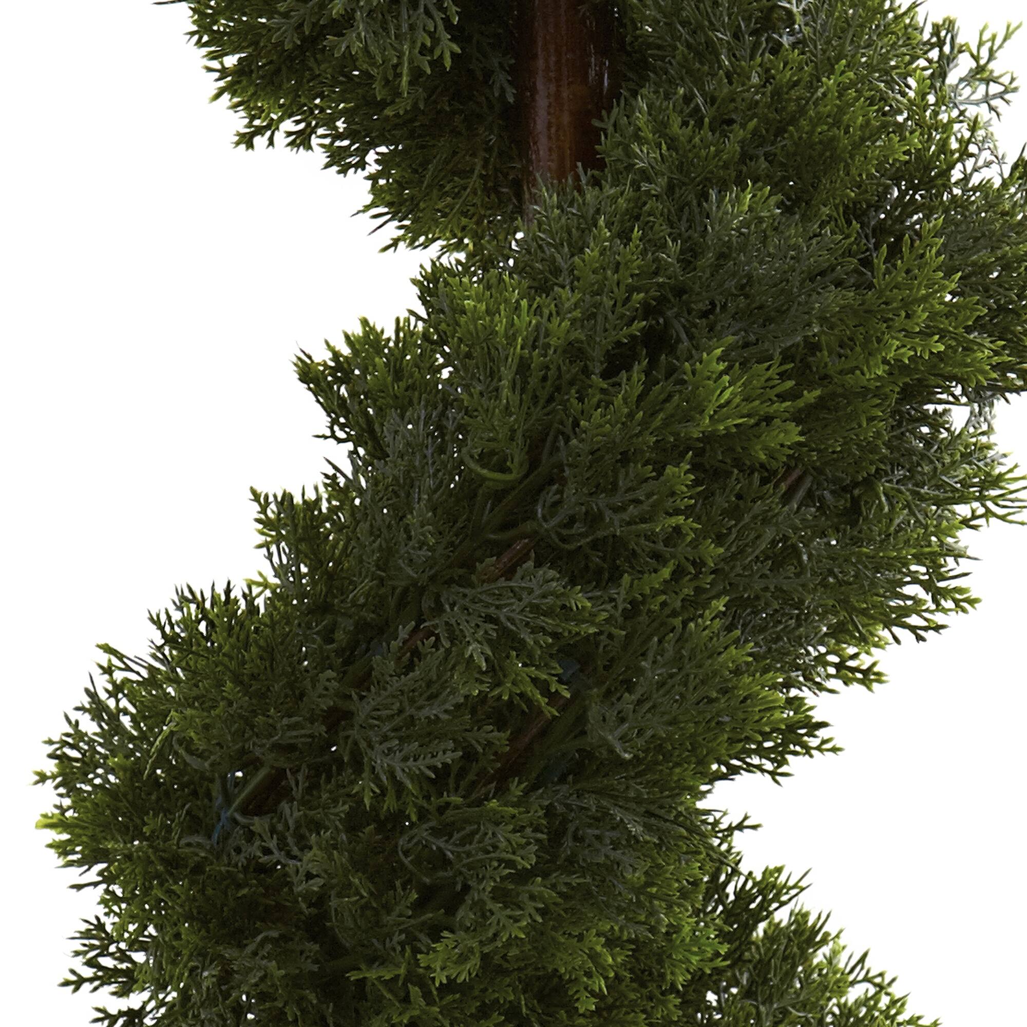 2.5ft. Cedar Spiral Tree in White Urn