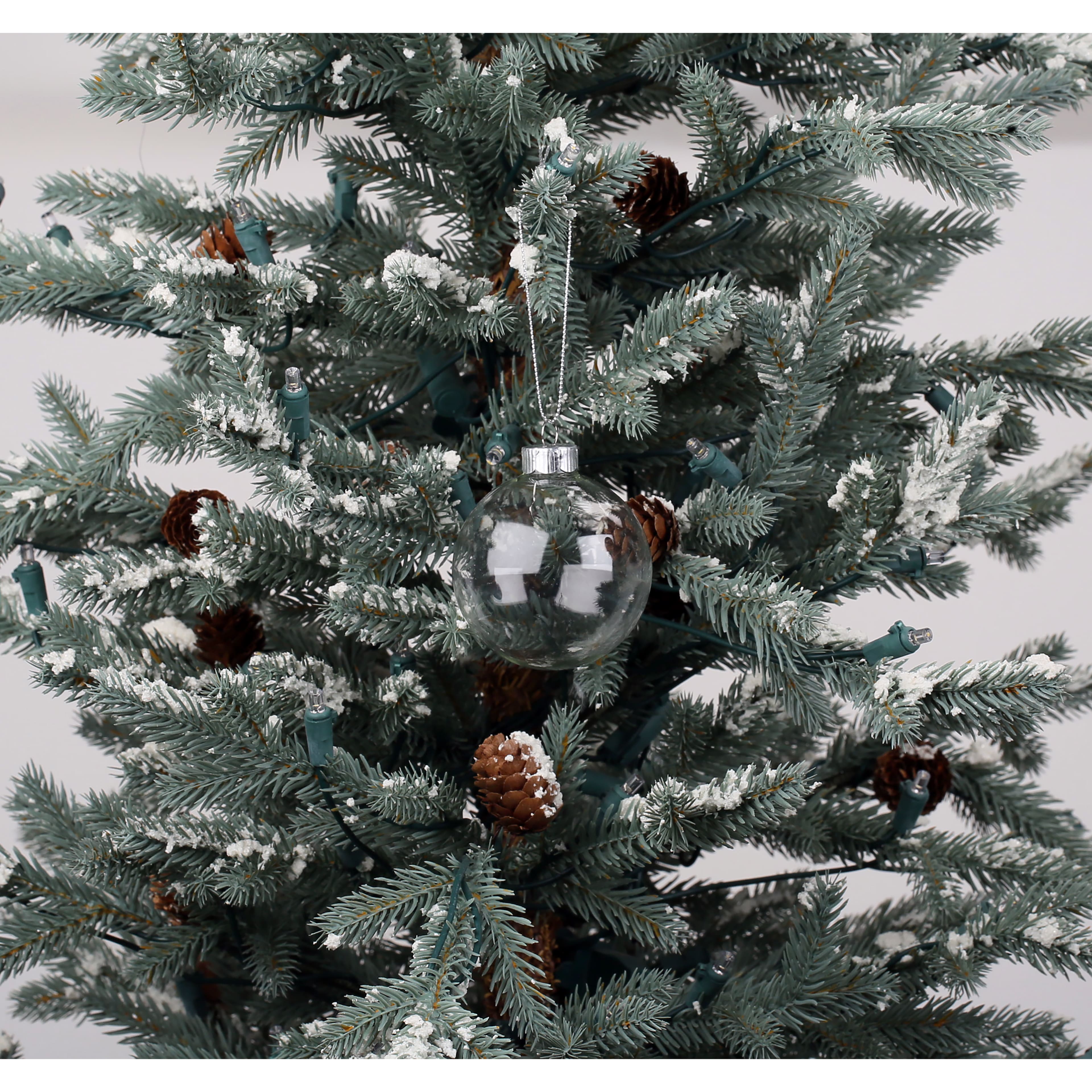 4 Pack 3.25&#x22; Clear DIY Glass Ball Ornaments by Make Market&#xAE;