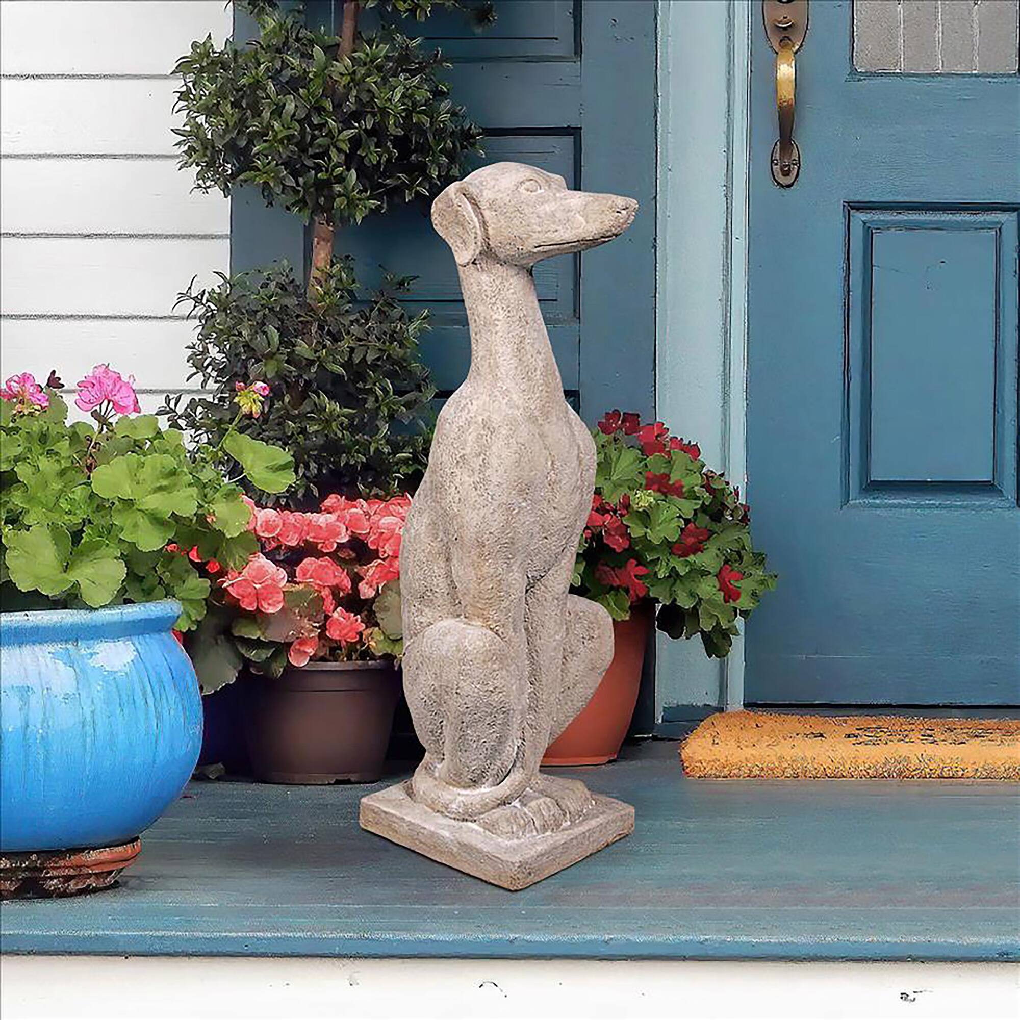 Design Toscano 35.5&#x22; Italian Greyhound Art D&#xE9;co Whippet Sentinel Dog Statue