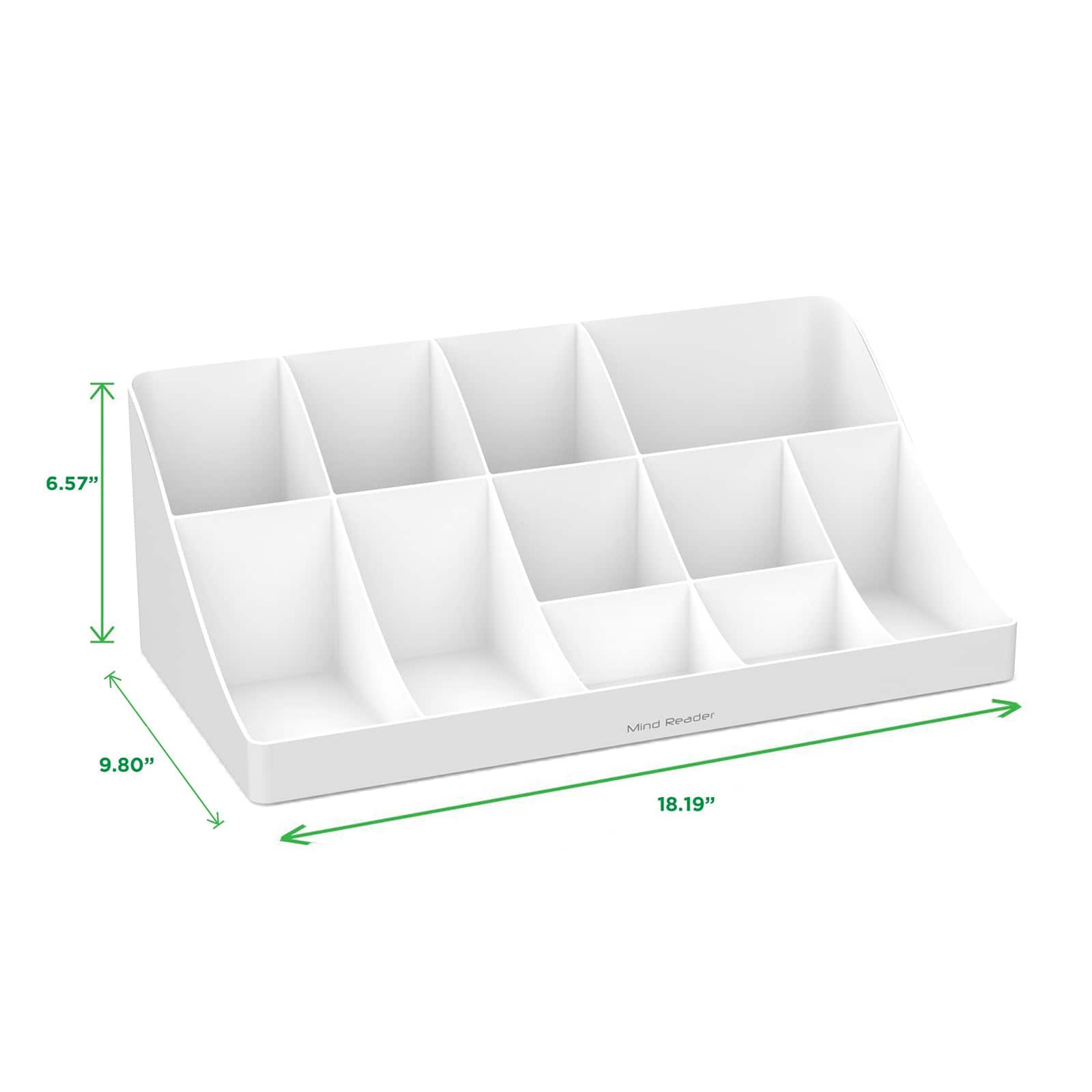 Mind Reader White  11 Compartment Pioneer Breakroom Condiment Organizer