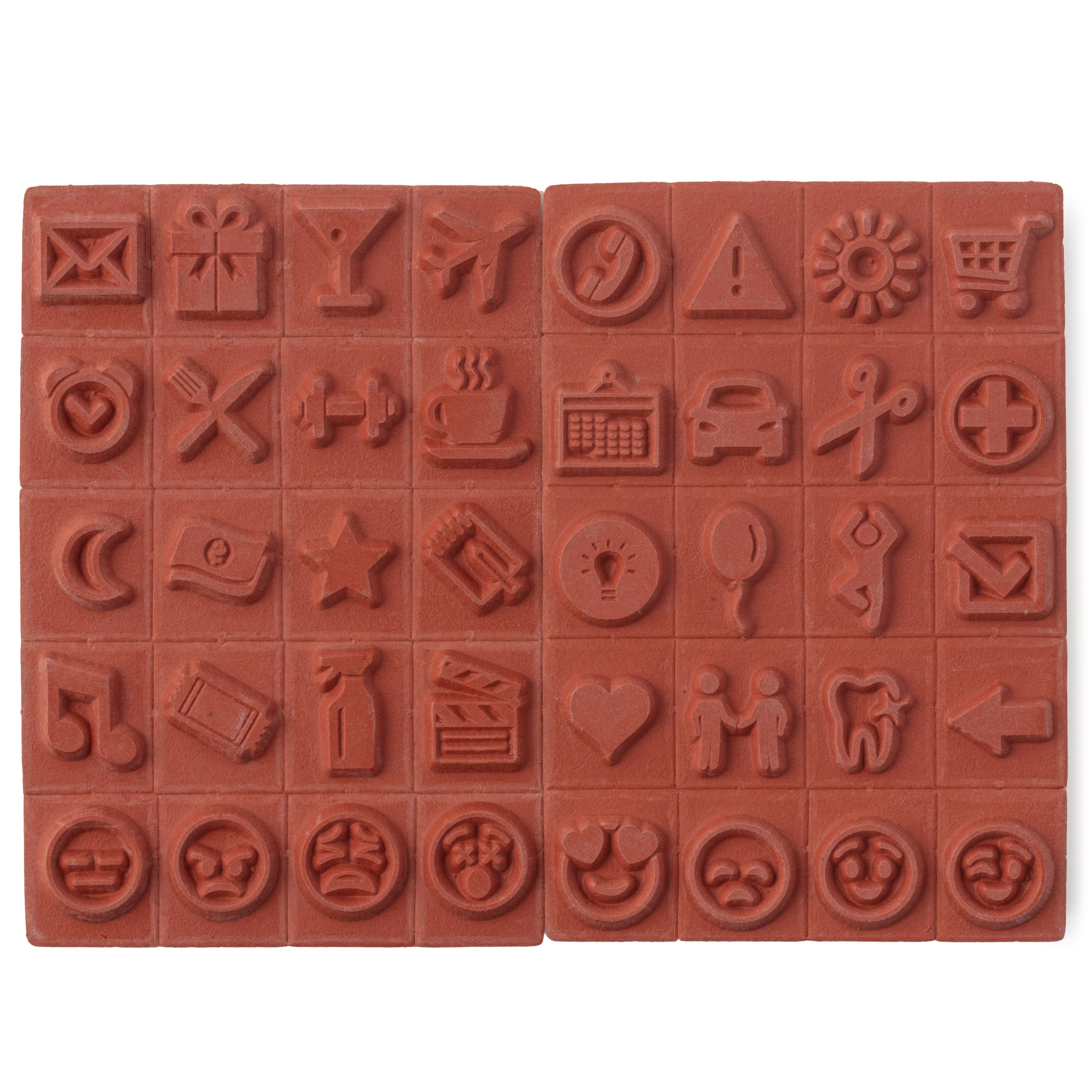 6 Pack: Icon &#x26; Emoji Wood Stamp Set by Recollections&#x2122;