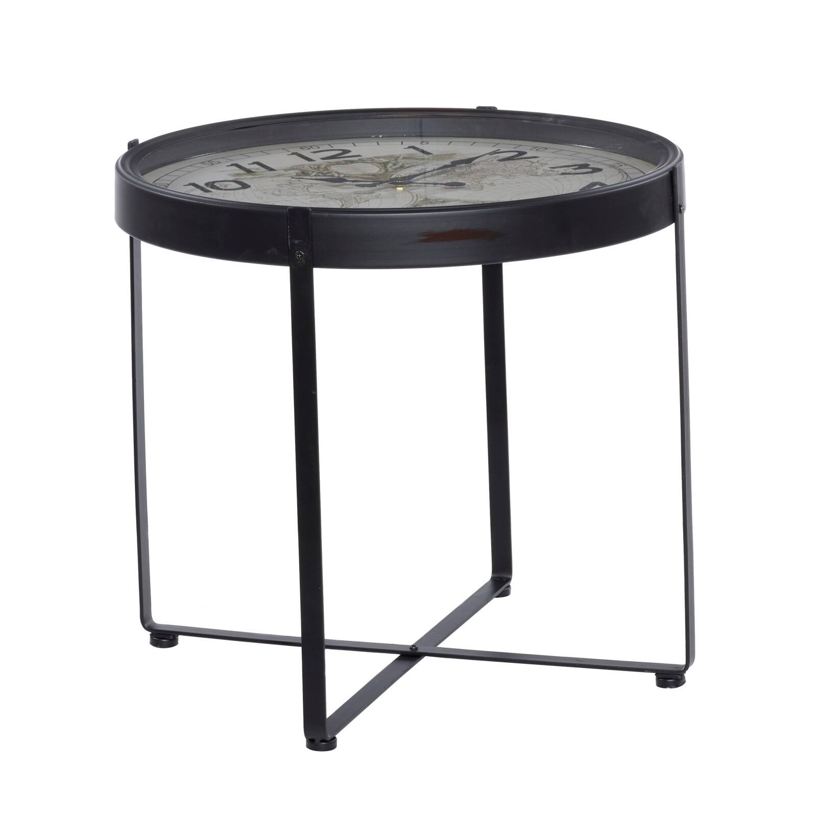 24" Black Iron Farmhouse Accent Table