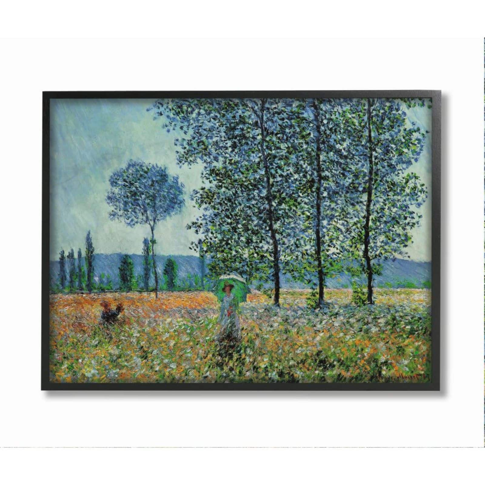 Stupell Industries Classic Monet Felder Painting Woman with Parasol Black Framed Giclee Textured Wall Art