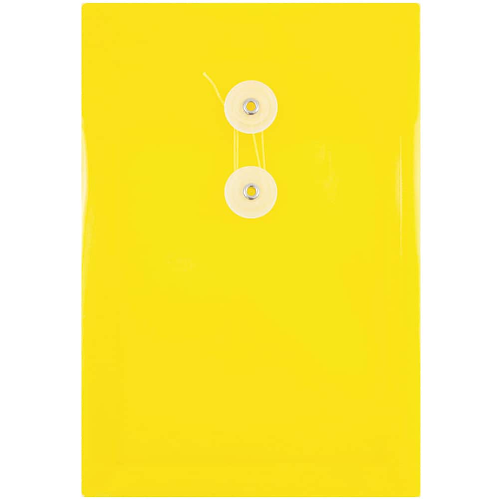 JAM Paper 6.25&#x22; x 9.25&#x22; Button &#x26; String Tie Closure Plastic Envelopes, 12ct.