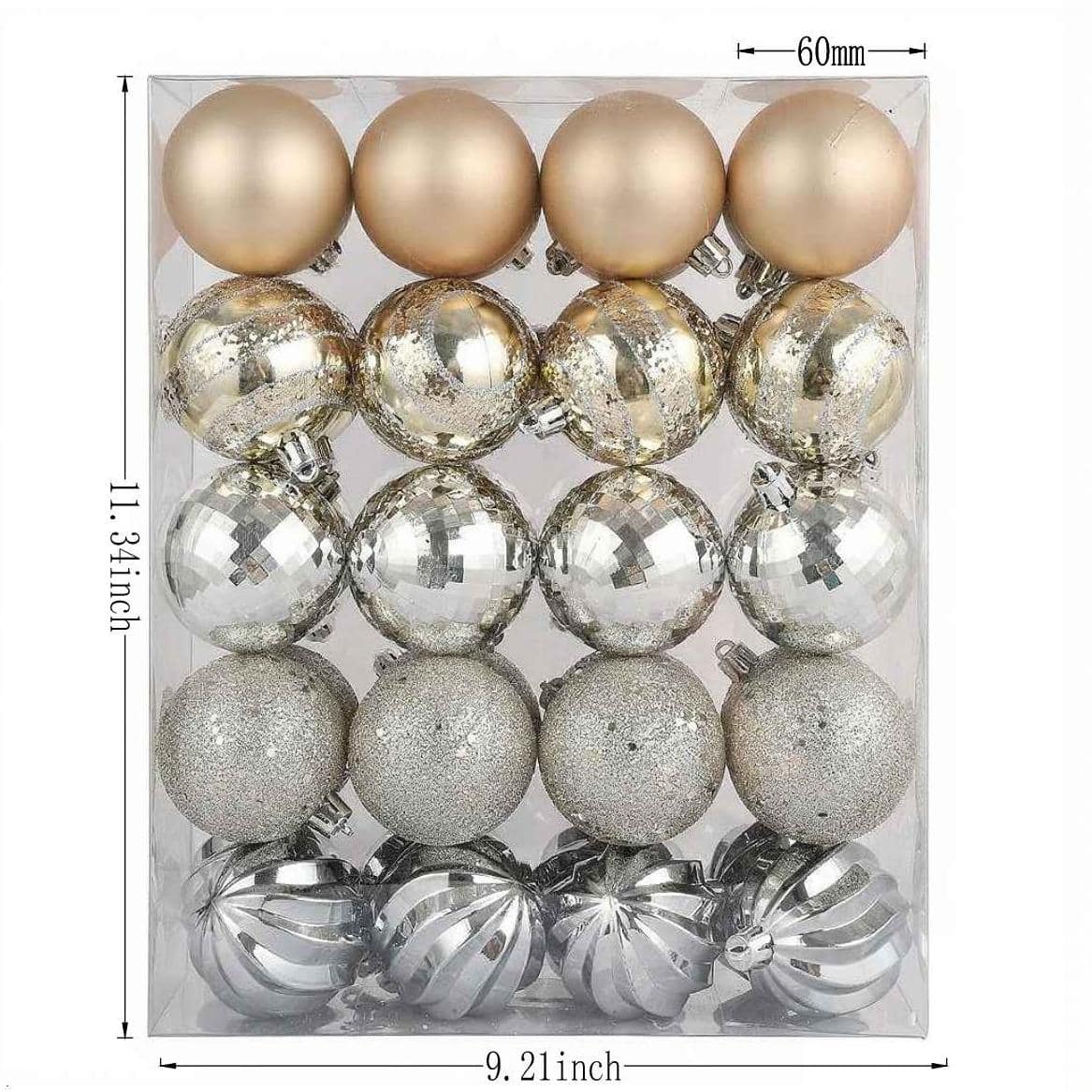 40 Pack 2.2&#x22; Champagne Shatterproof Ball Ornaments by Ashland&#xAE;