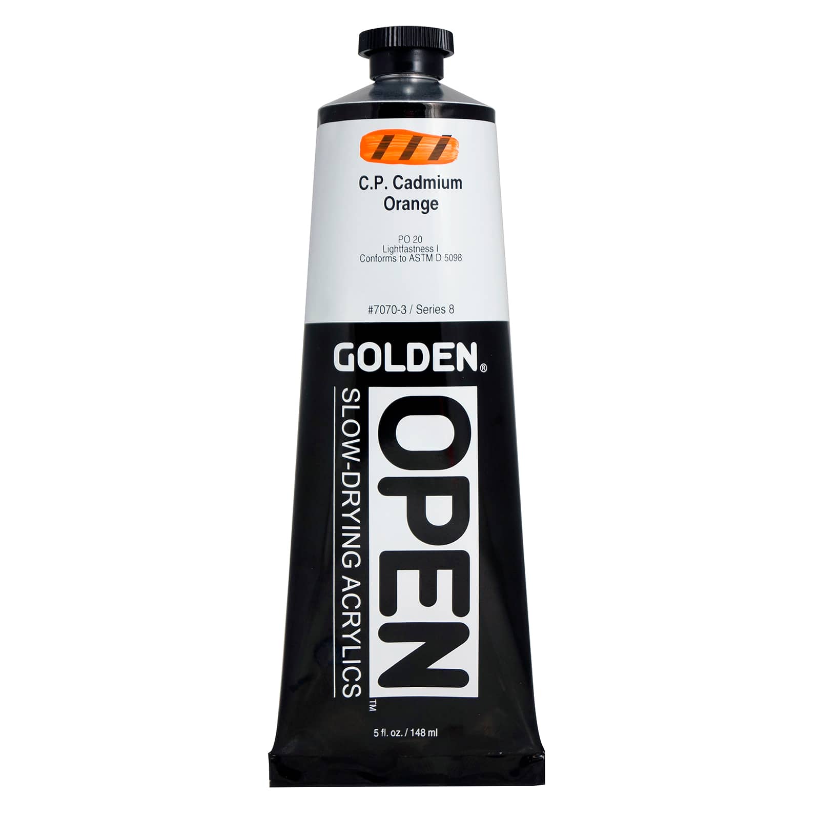 Golden OPEN Slow-Drying Acrylics, 5 oz Paint in C.p. Cadmium Orange