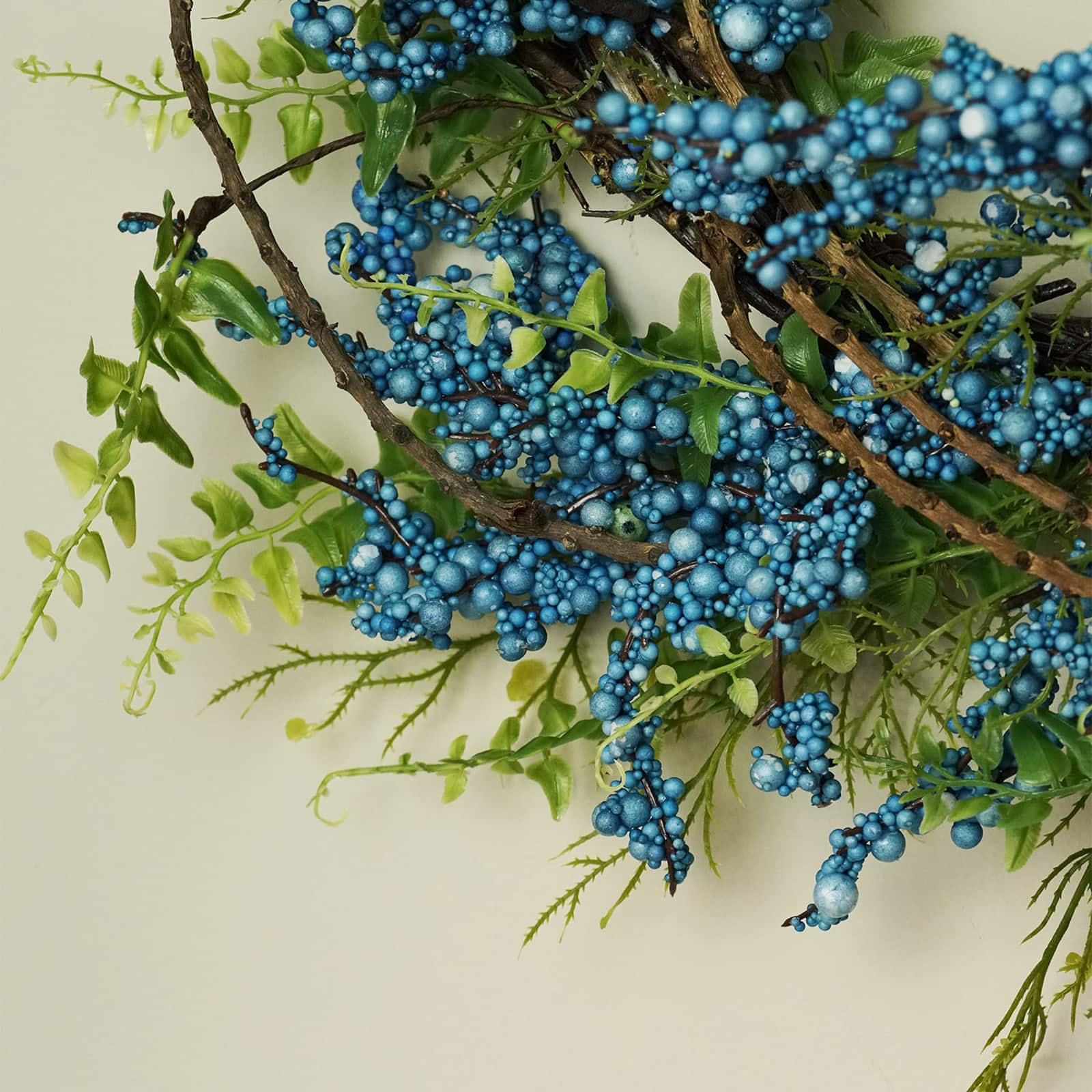 12" Spring Blue & Green Berry Twig Wreath