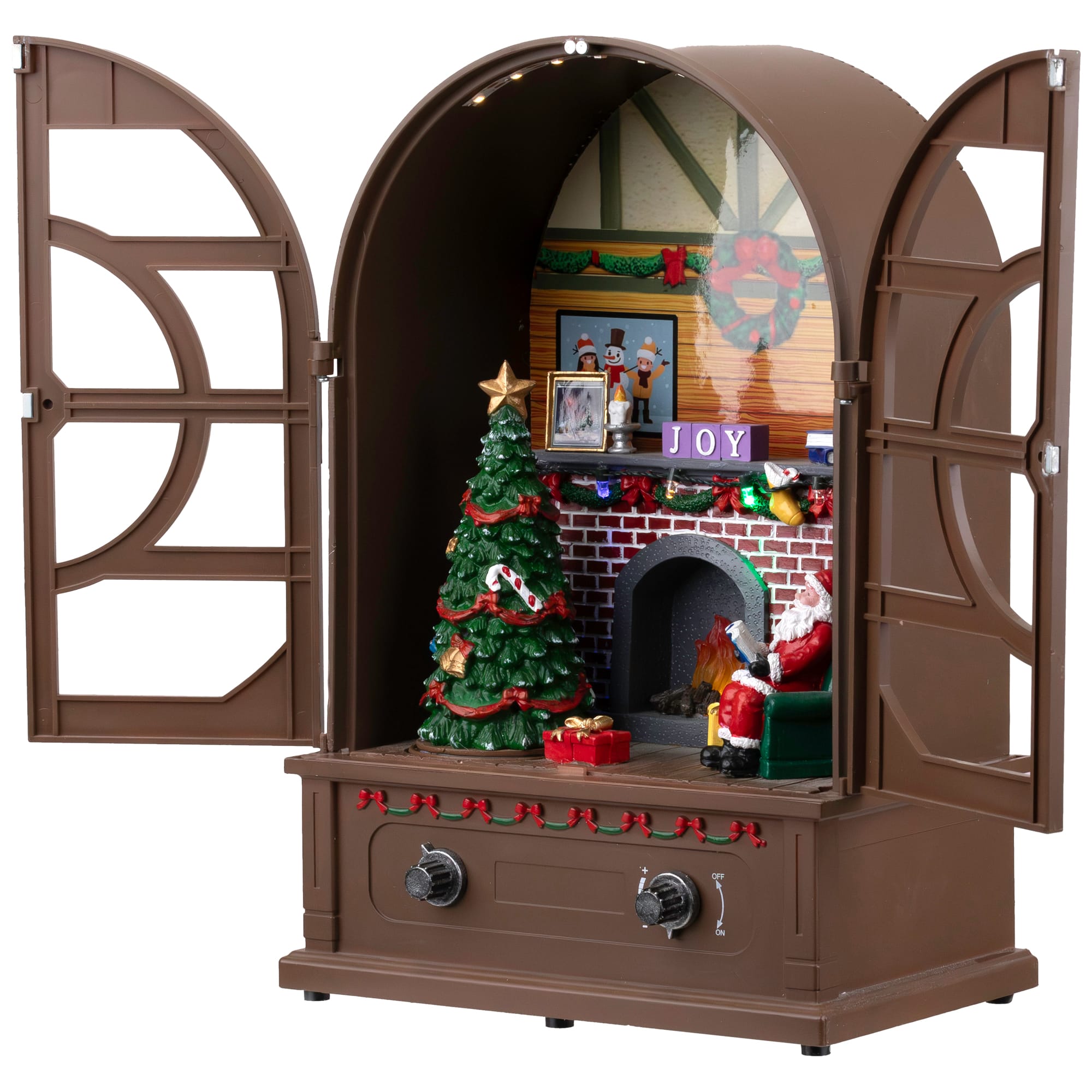 LED Lighted and Musical Retro Radio with Santa Scene Christmas Decoration - 12.5"