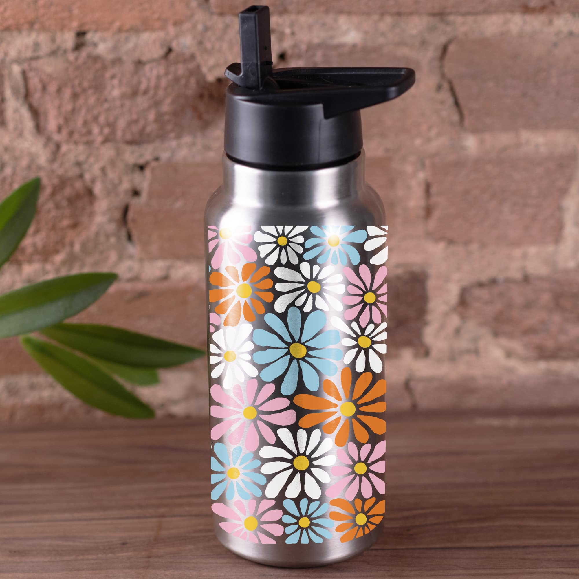 32oz. Hippie Floral Pattern Stainless Steel Tumbler