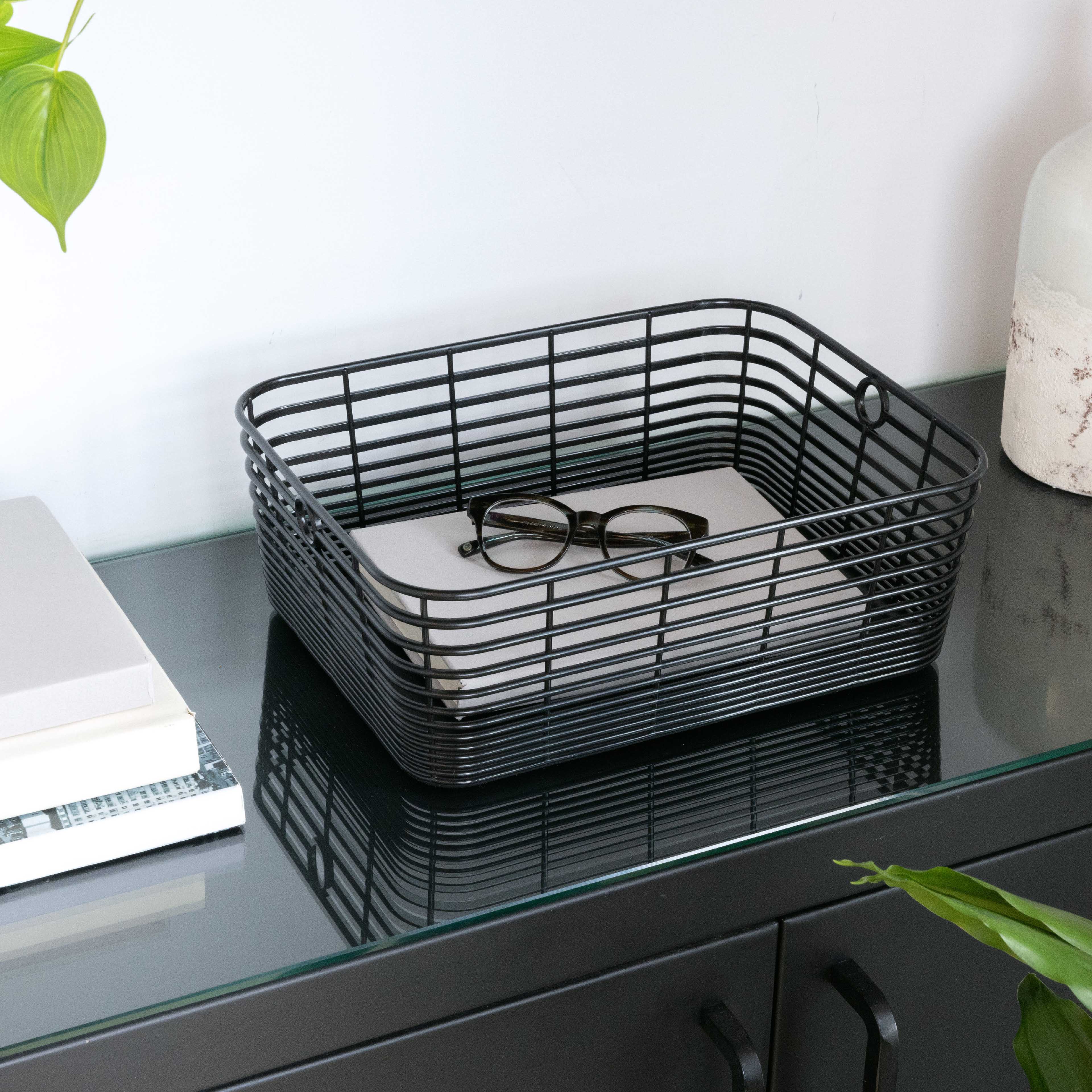 Curver® Aria Medium Black Decorative Basket