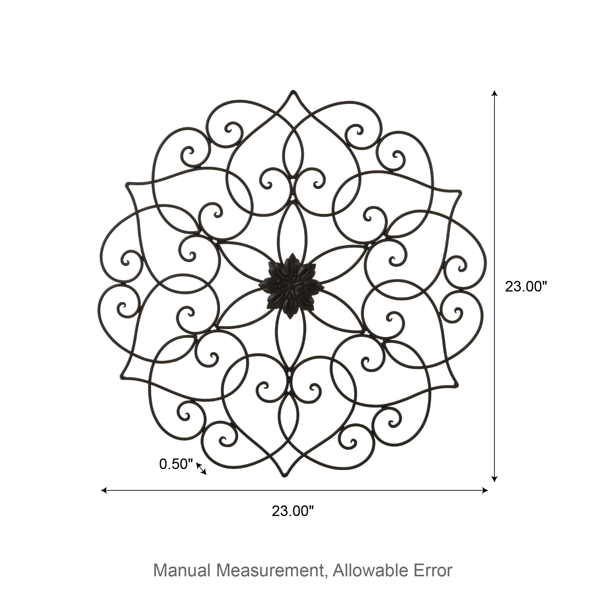 Glitzhome® 23" Traditional Floral Iron Scroll Outdoor Wall Decor