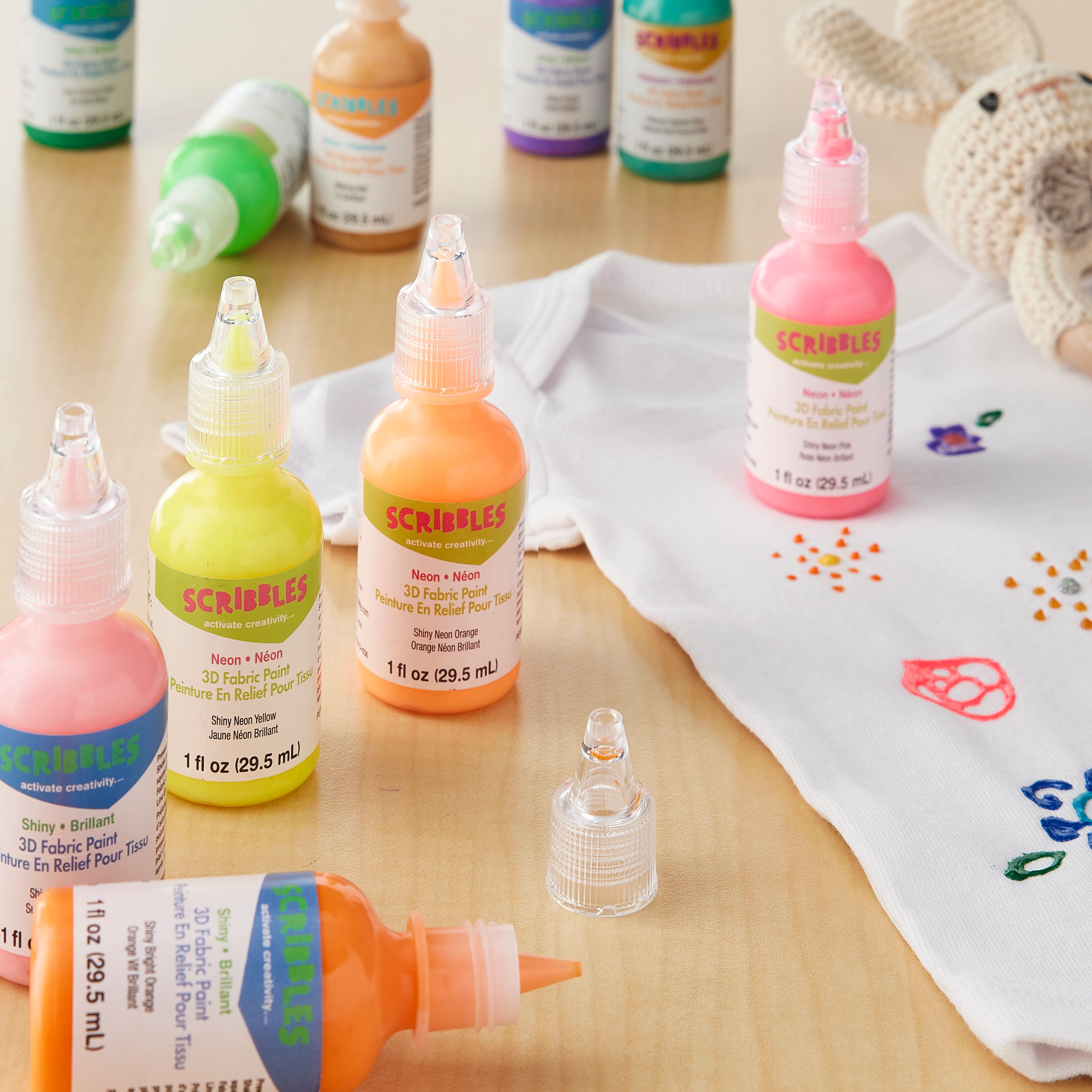 6 Packs: 20 ct. (120 total) Scribbles® Shiny Rainbow 3D Fabric Paint