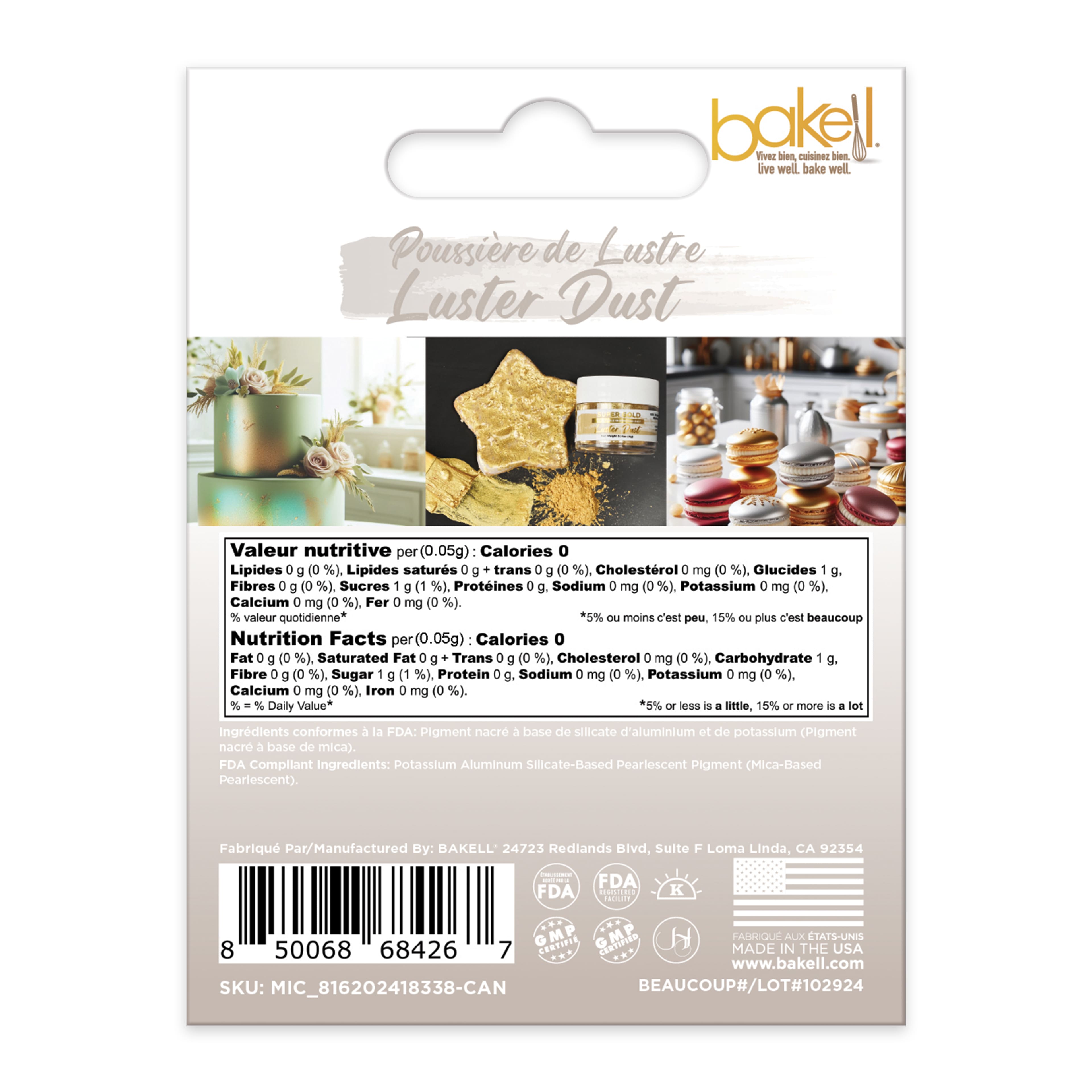 Bakell® Luster Dust Edible Shimmer Dust