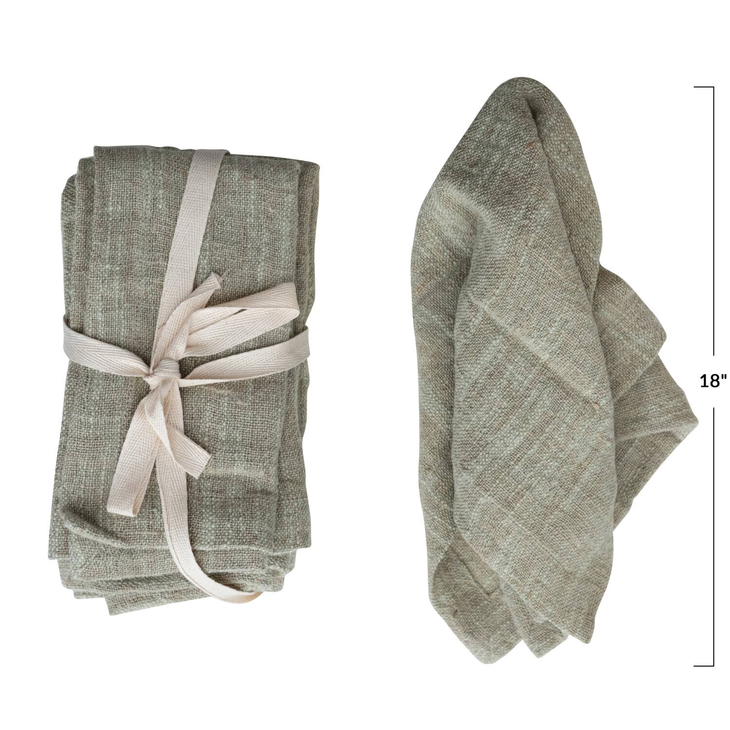 Hello Honey® Sage Woven Cotton & Linen Napkins Set