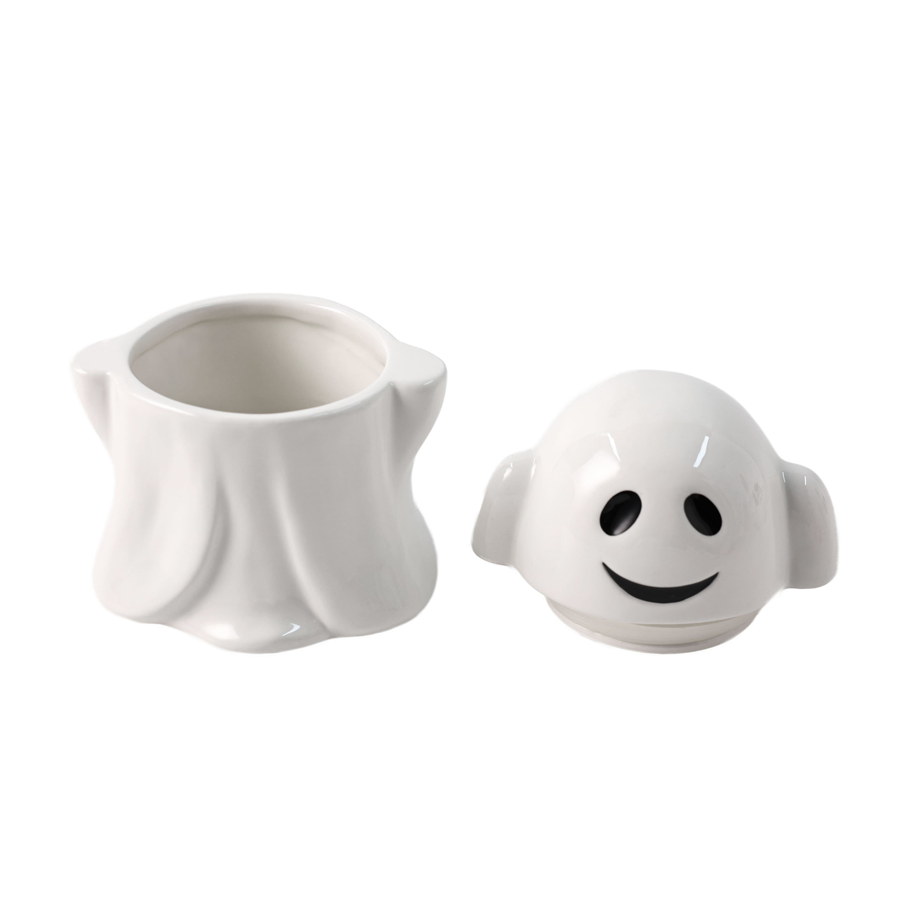 6.75&#x22; Ceramic Ghost Candy Jar by Makery&#x2122;