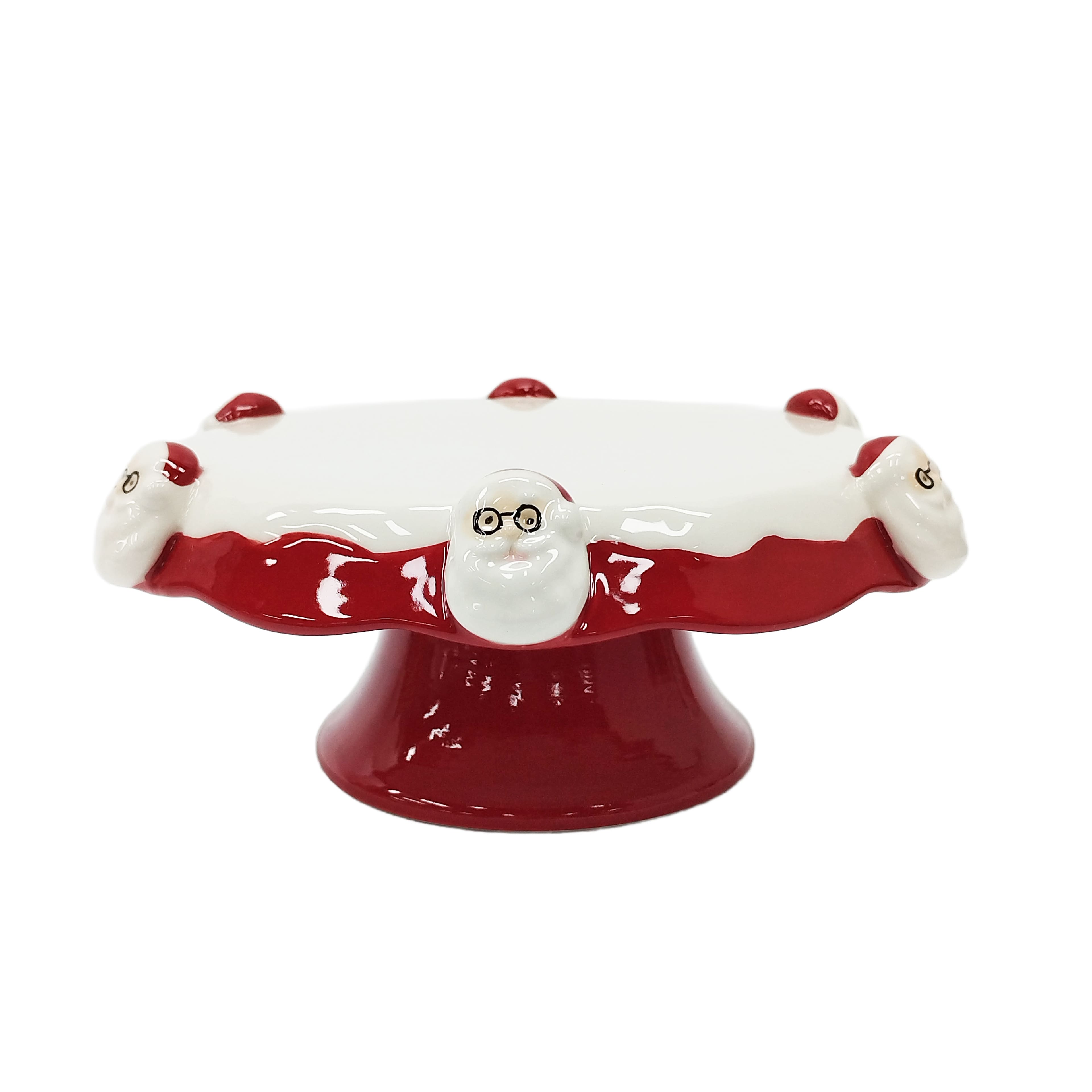 7.75&#x22; Santa with Glasses Ceramic Cake Stand by Ashland&#xAE;