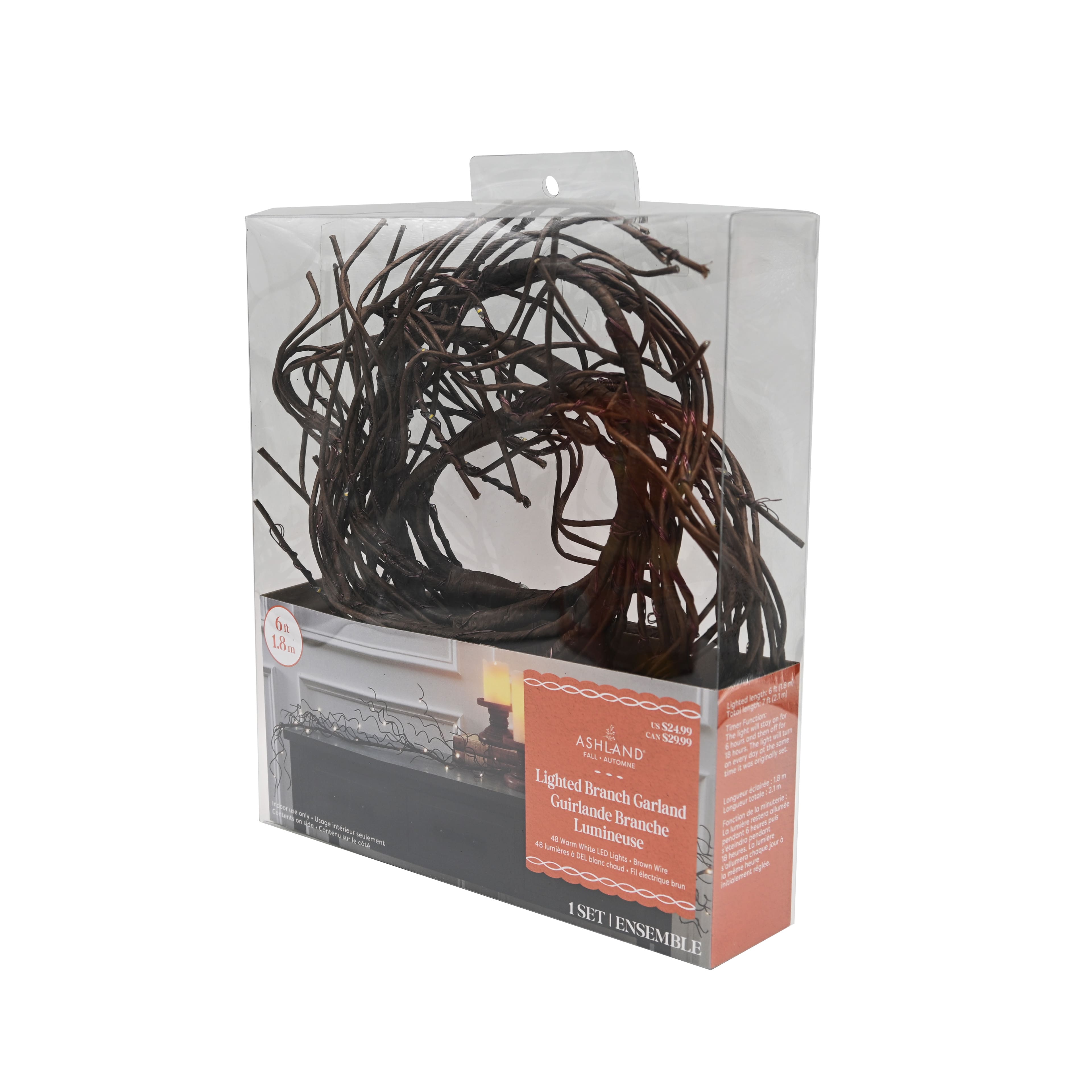 48ct. Amber LED Lighted Branch Garland by Ashland&#xAE;