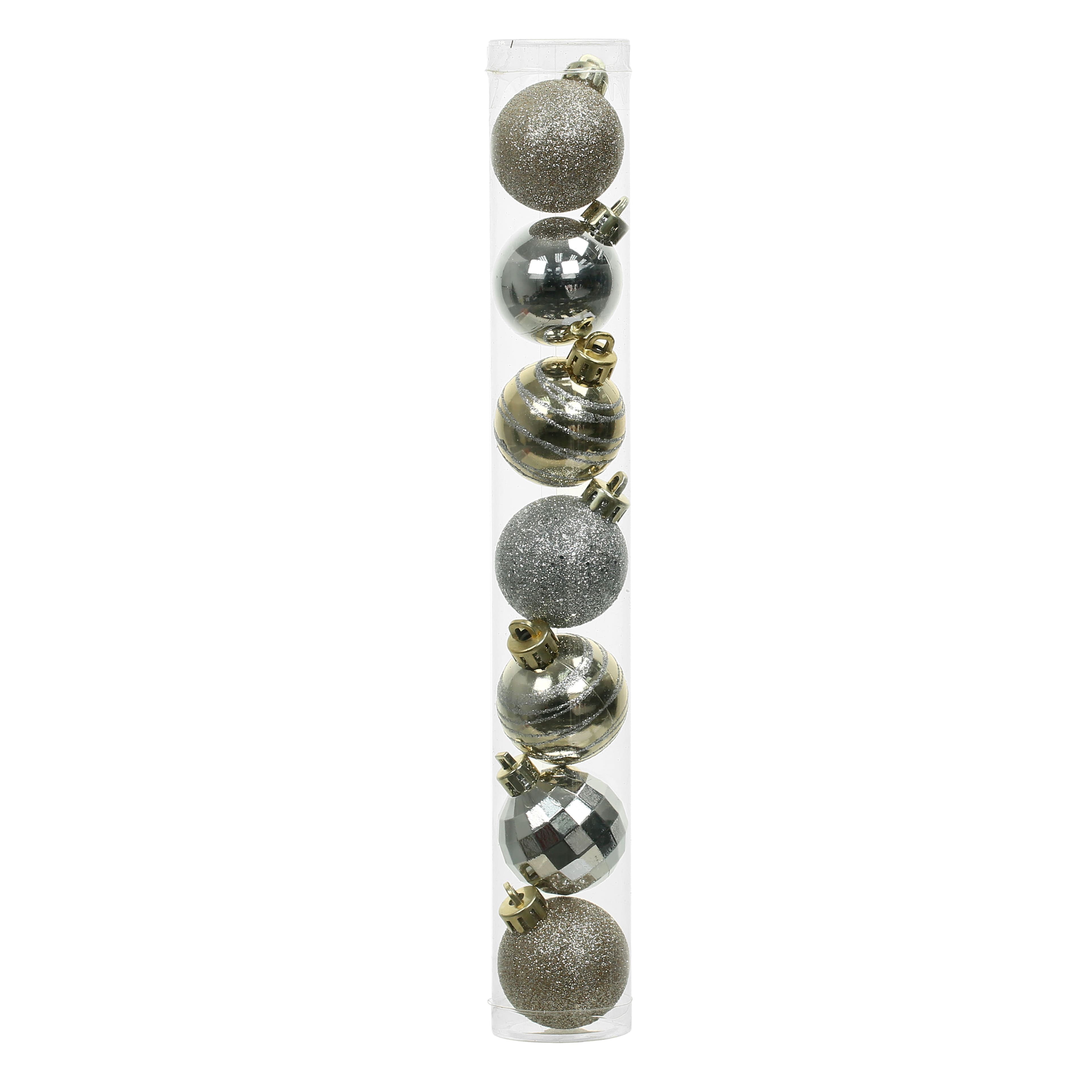7 Pack 1.5&#x22; Silver &#x26; Gold Shatterproof Ball Ornaments by Ashland&#xAE;