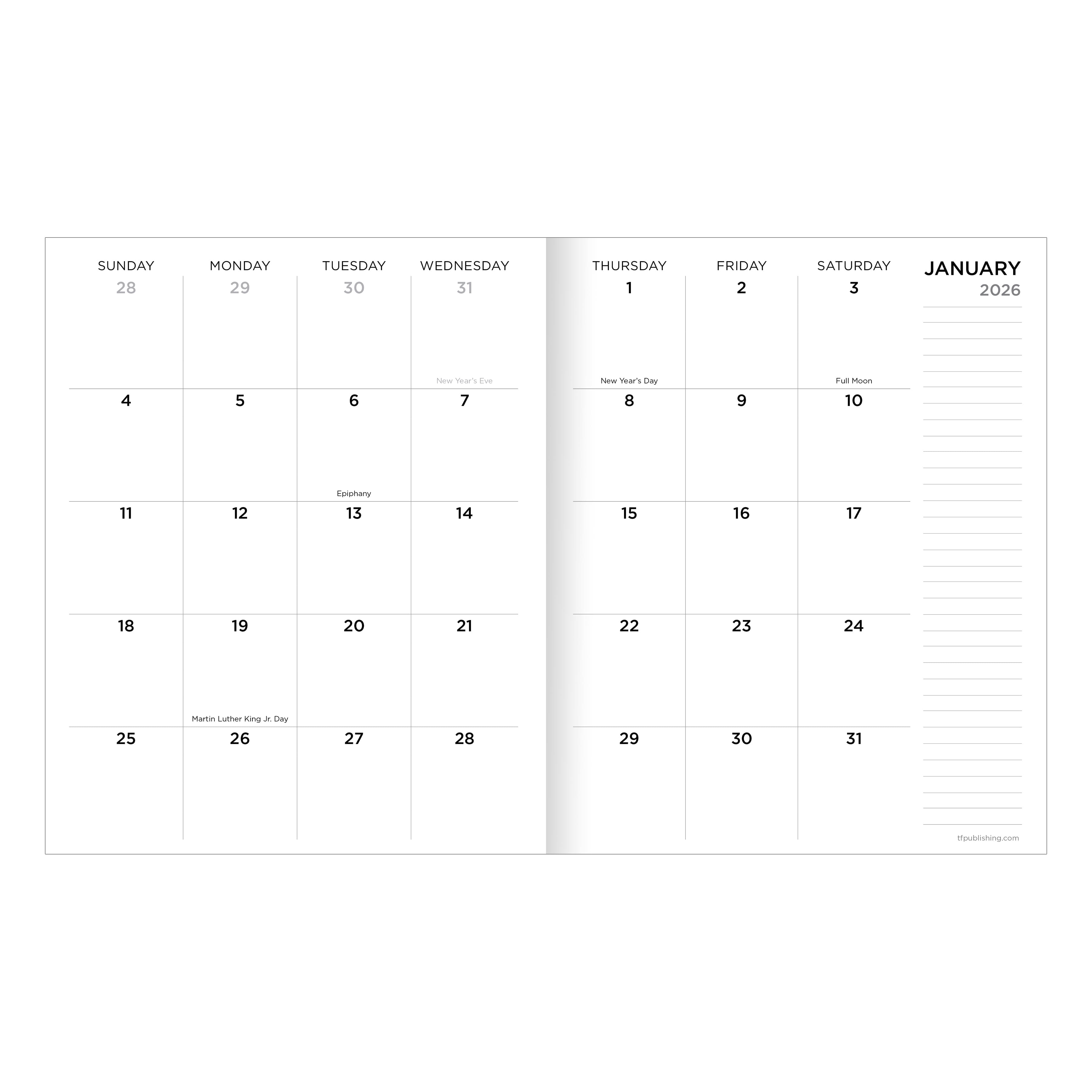 2026 Gingham Wheat Medium Monthly Planner