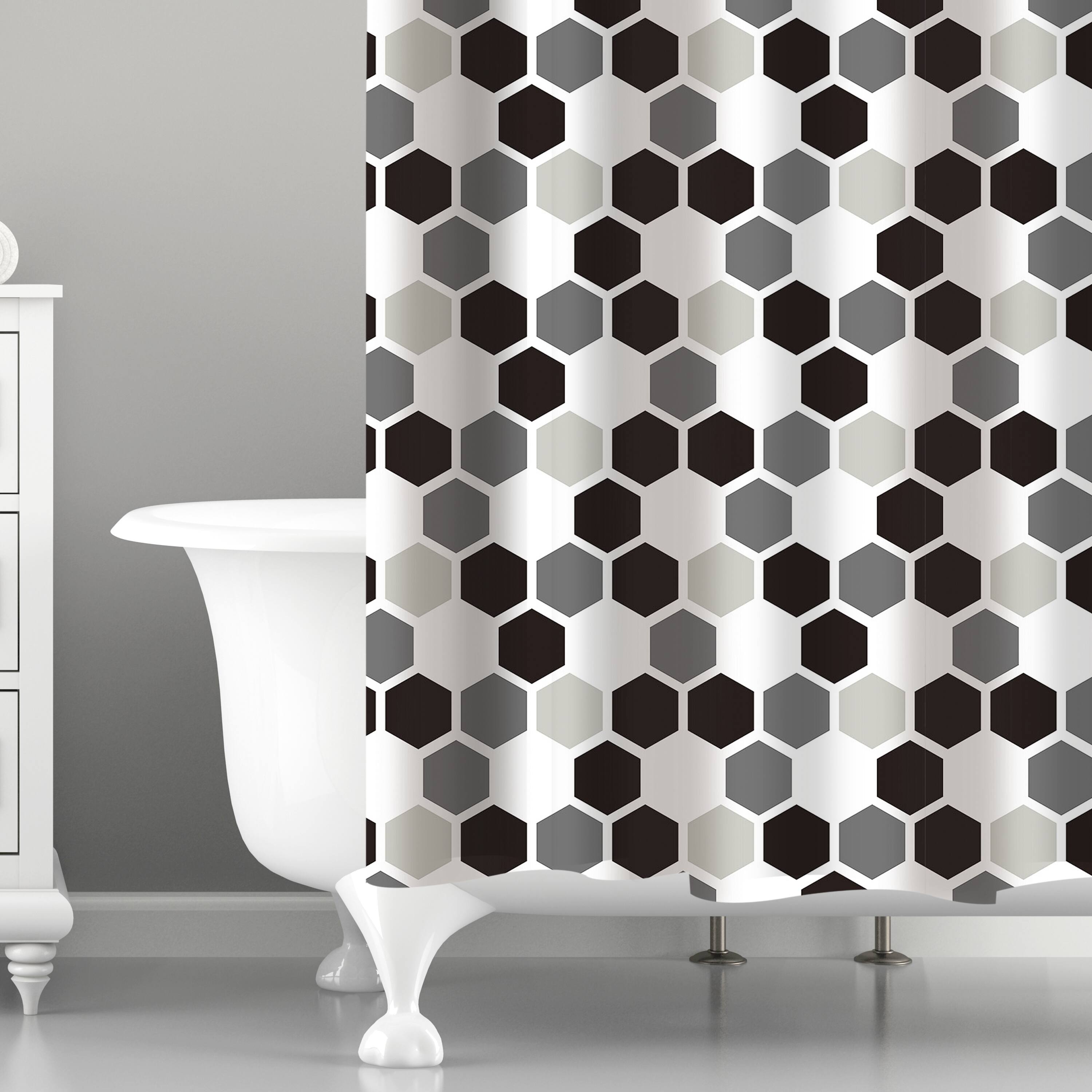 Bath Bliss Honey Comb Design Shower Curtain