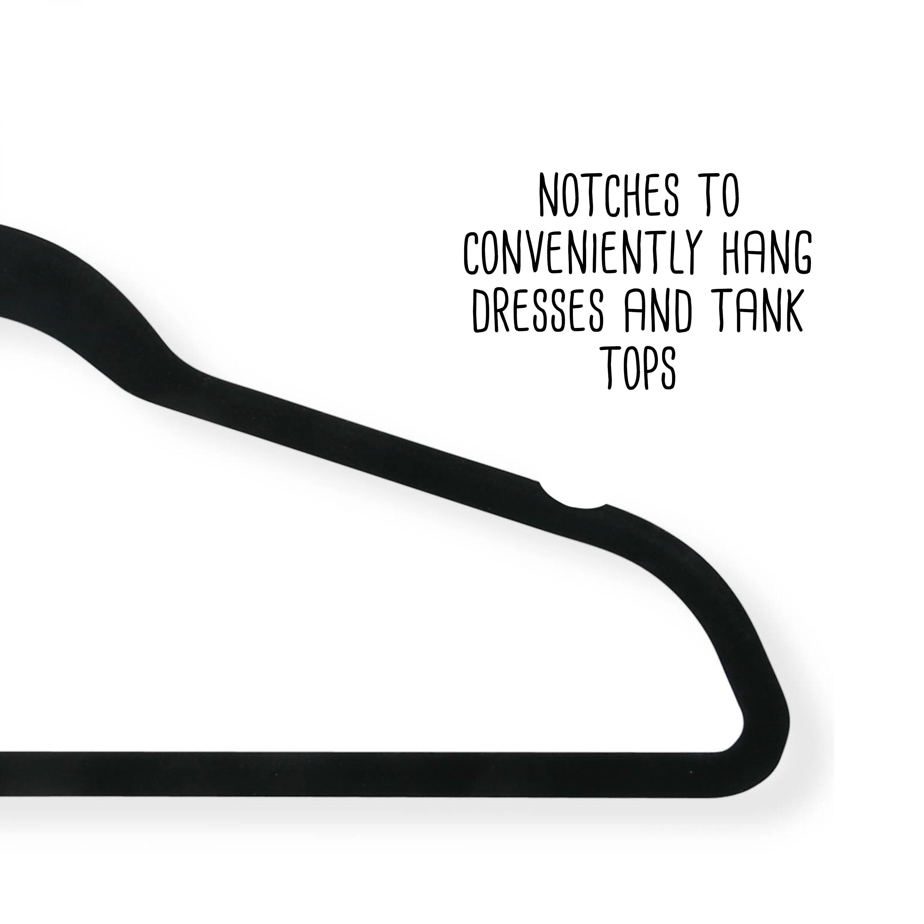 Honey Can Do Black Slim-Profile Non-Slip Velvet Hangers, 20ct.