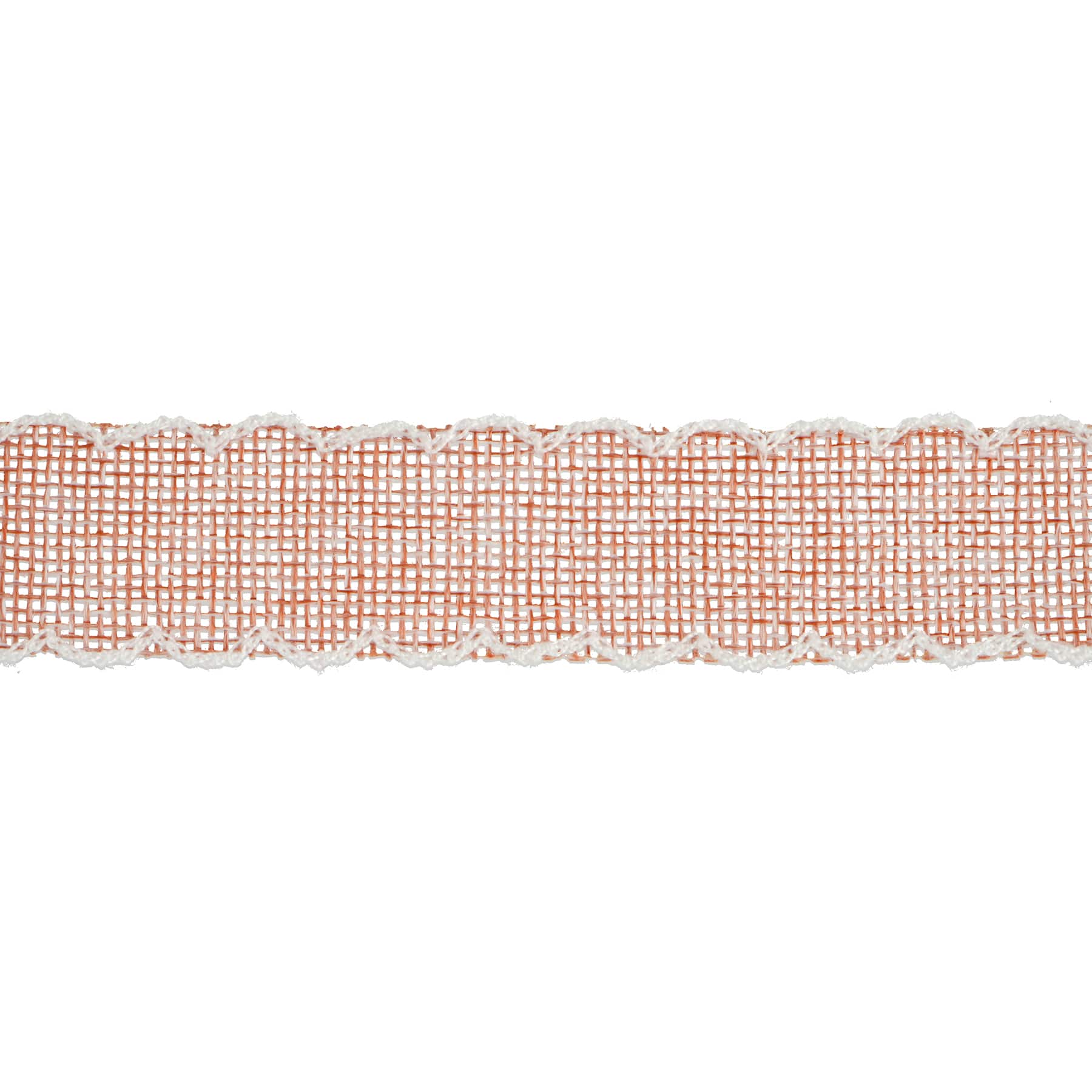 1&#x22; x 3yd. Faux Burlap Scallop Ribbon by Ashland&#xAE; English Romance