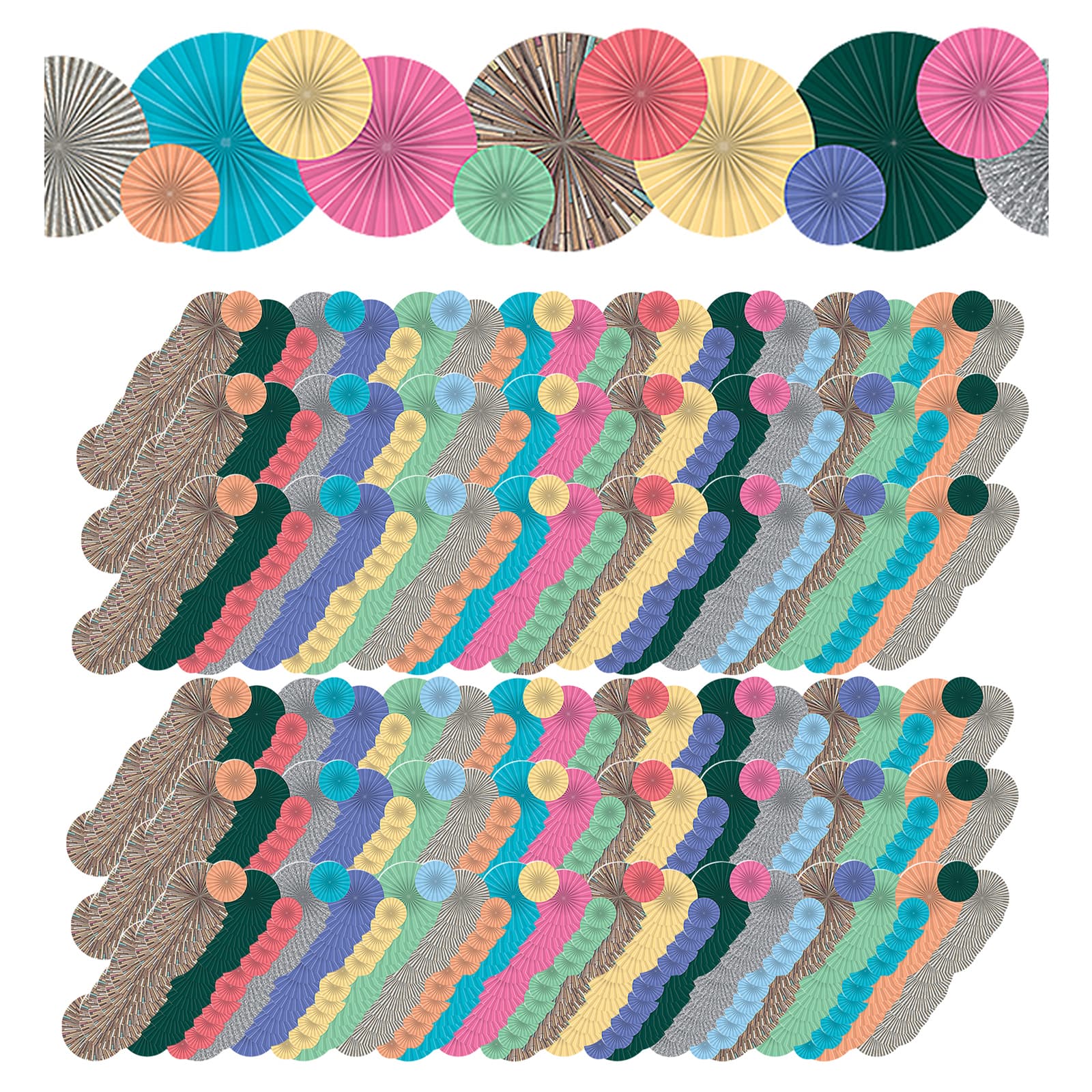 Home Sweet Classroom Fans Die-Cut Border Trim, 210ft.