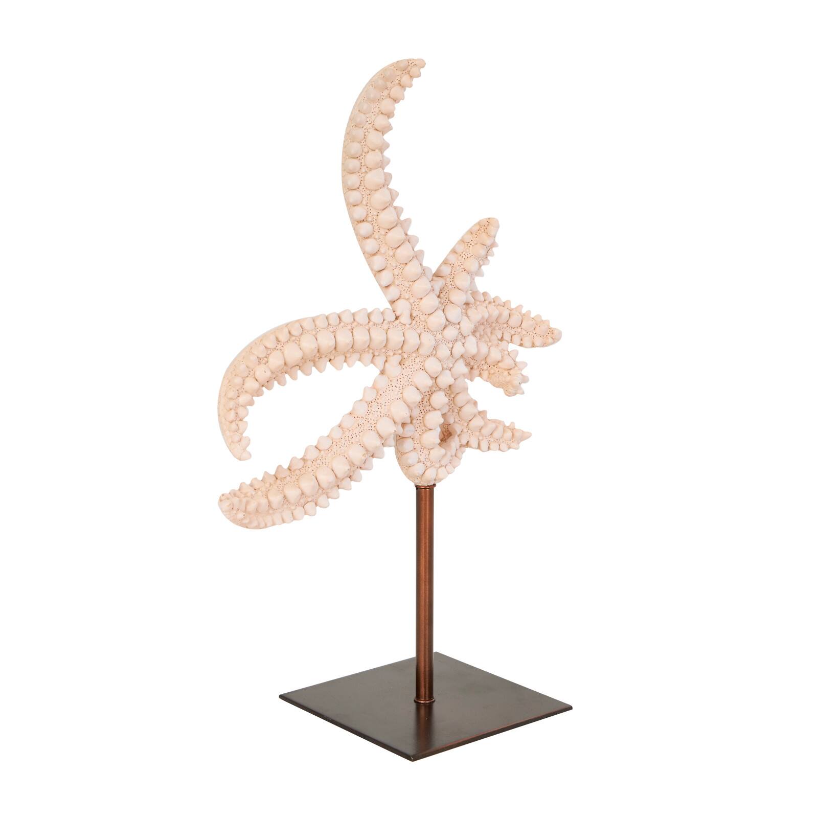 12&#x22; Pink Starfish Sculpture with Copper Stand