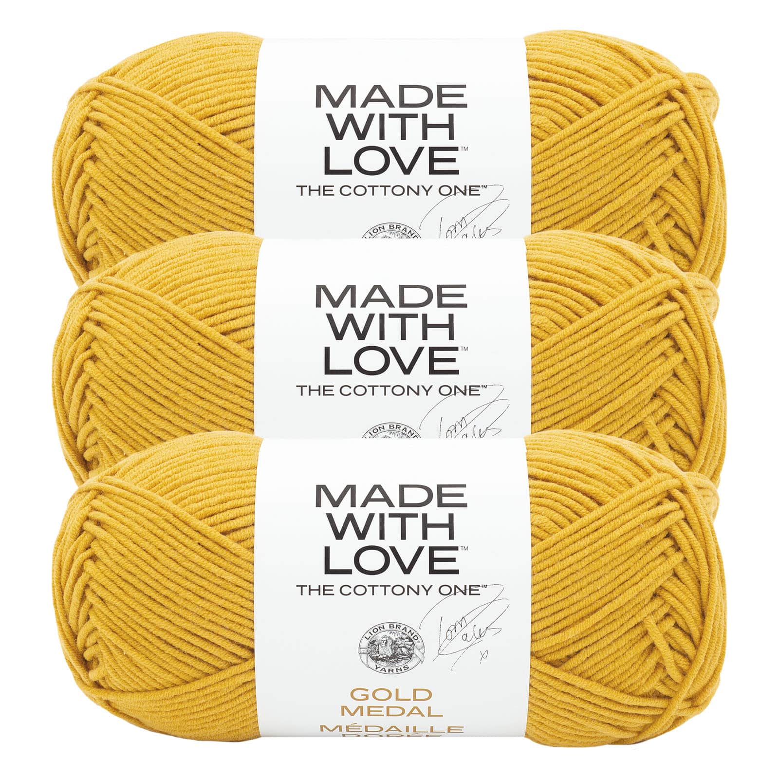 3 Pack Lion Brand&#xAE; Tom Daley Made with Love&#x2122; The Cottony One&#x2122; Yarn