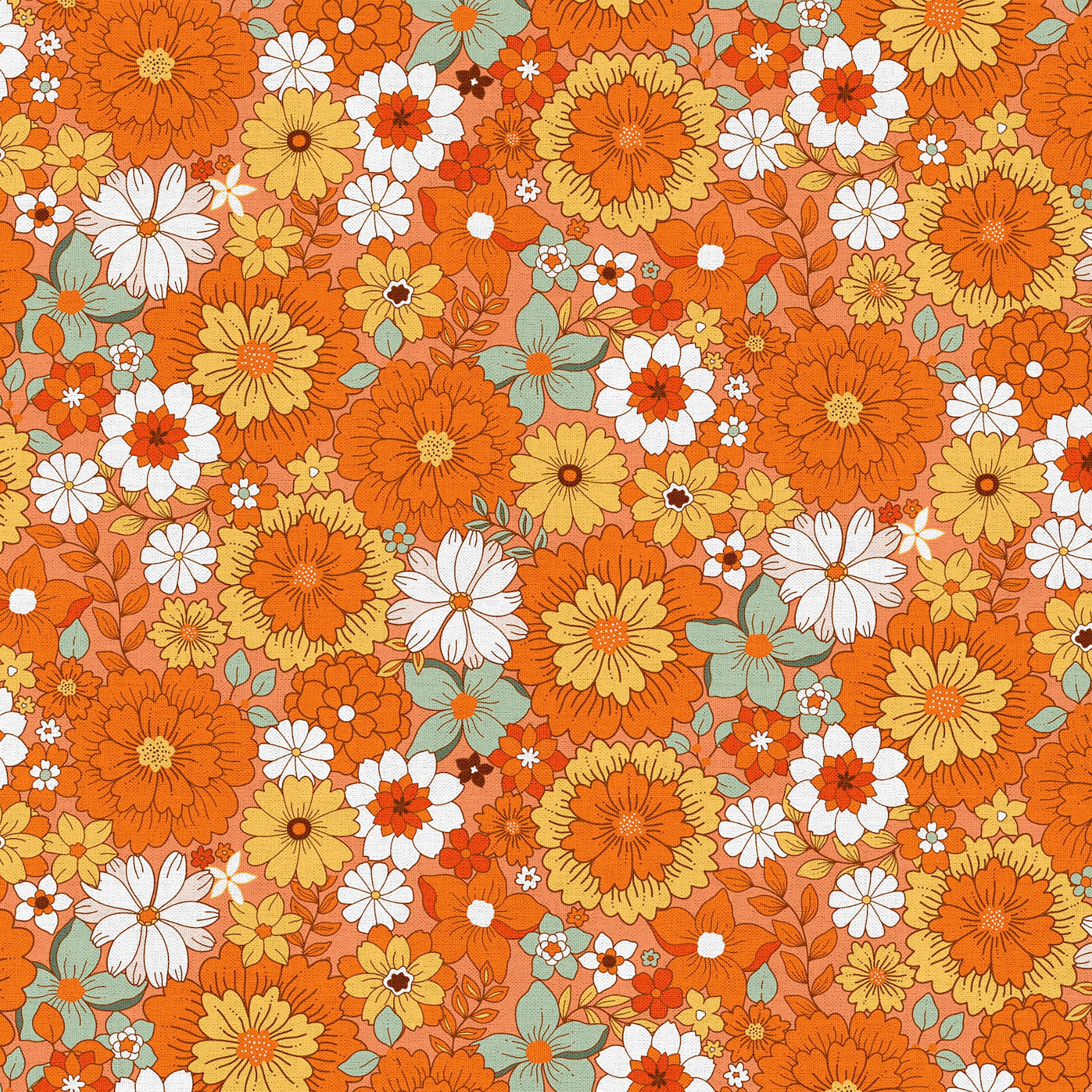 Fabric Editions Orange Retro Revival Cotton Fabric | Michaels