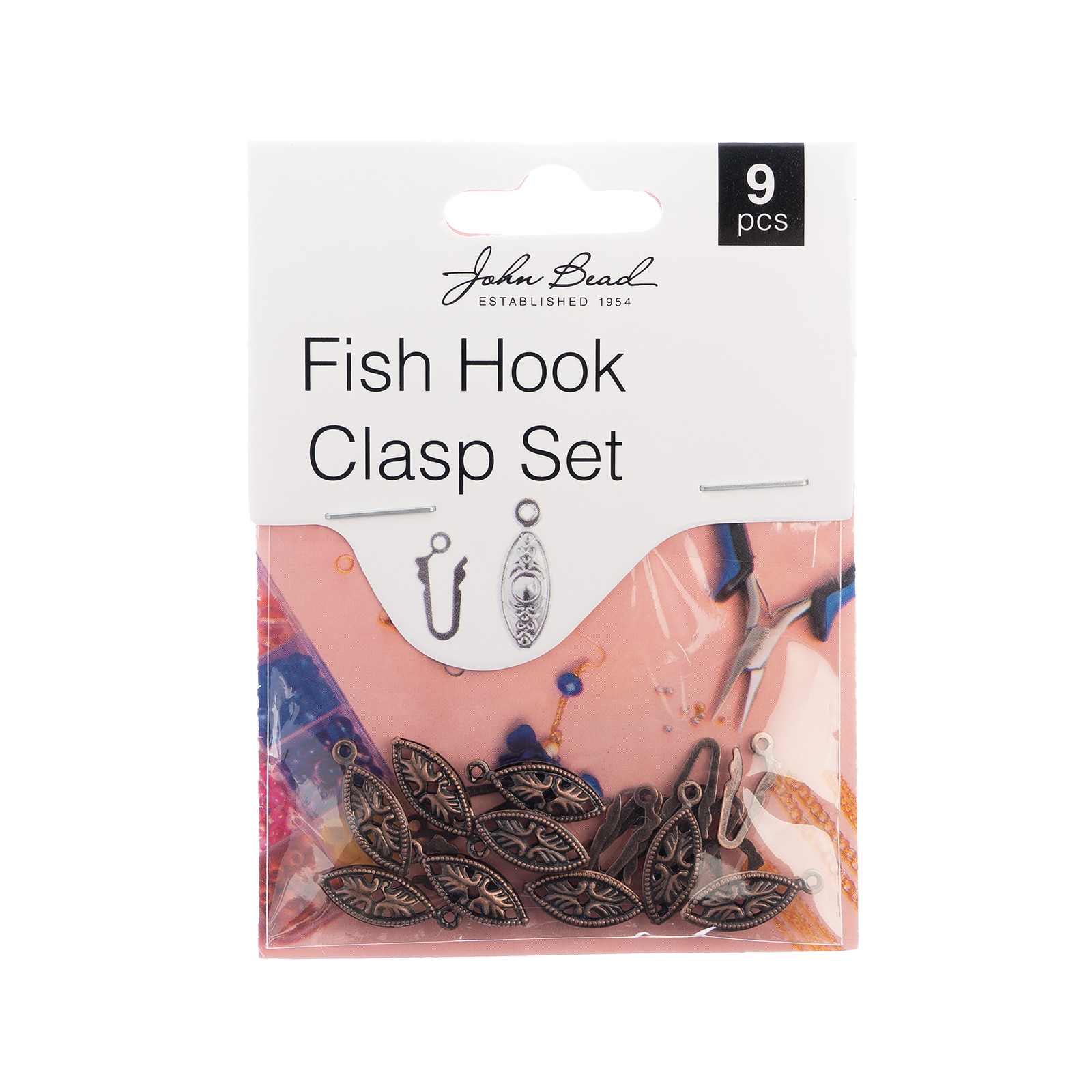 John Bead Must Have Findings 20mm Fish Hook Clasp Set, 9ct.