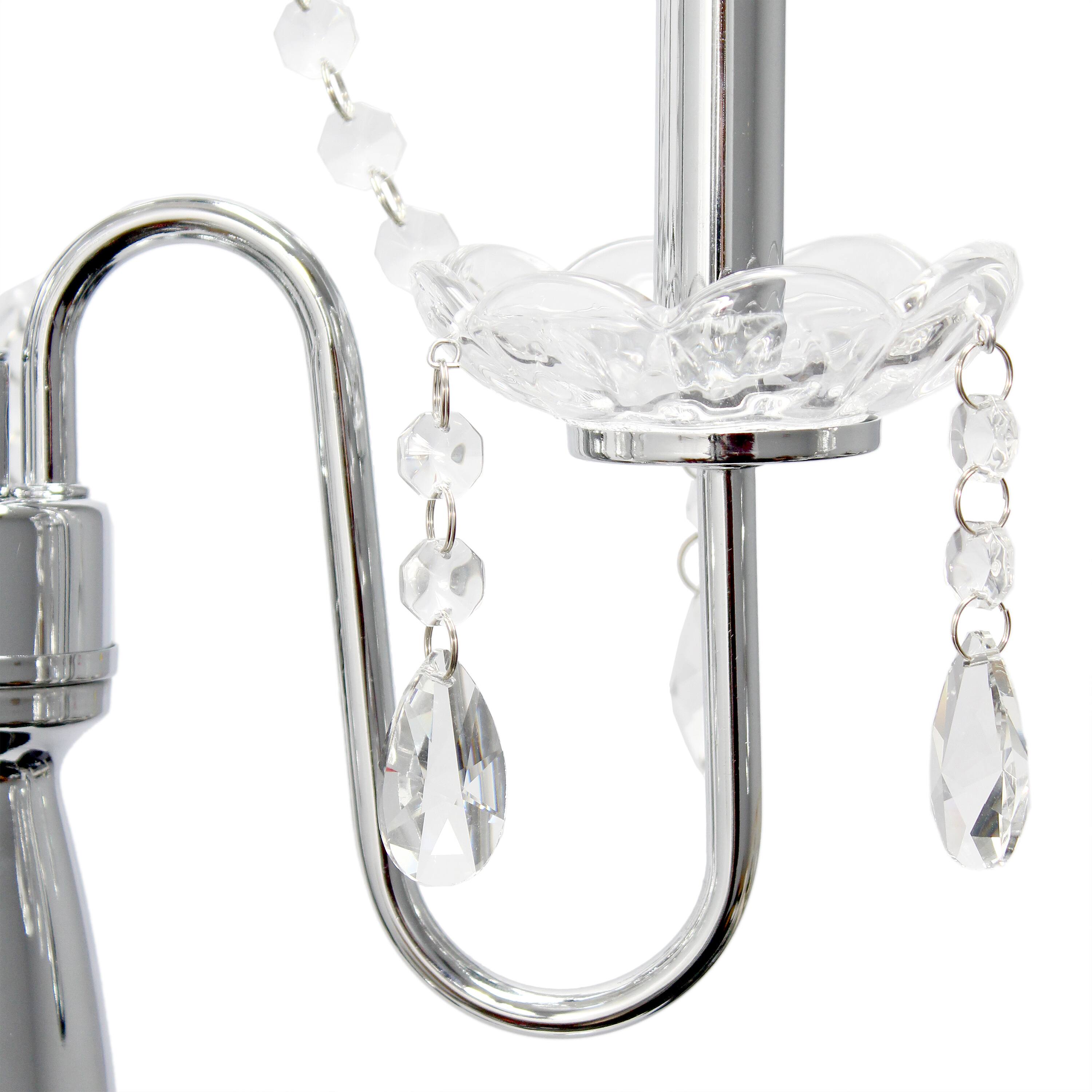 Elegant Designs&#x2122; Sheer Shade Lamp with Hanging Crystals