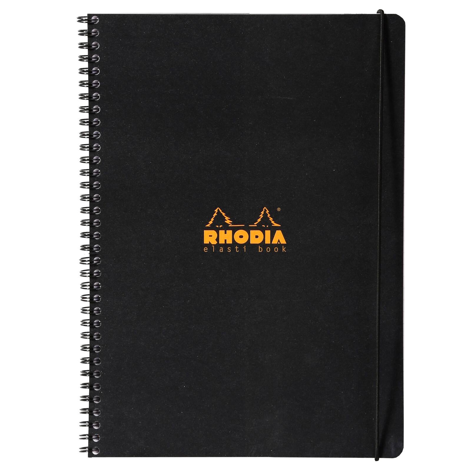 Rhodia® Black Elasti Book, 9" x 11.75"
