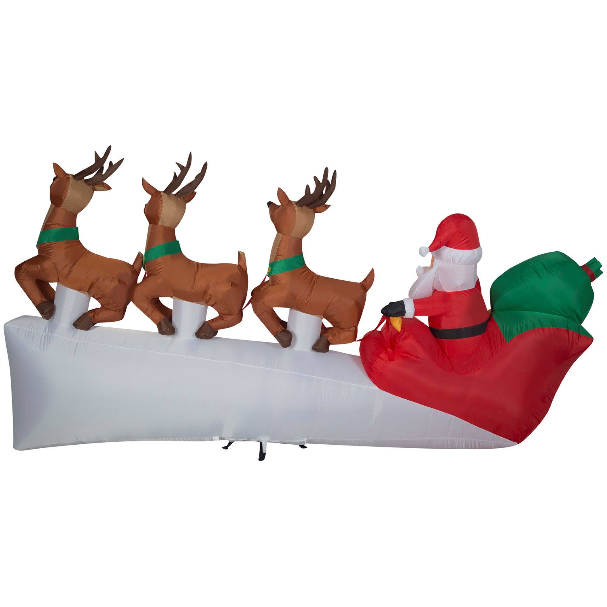 11ft. Airblown&#xAE; Inflatable Santa&#x27;s Sleigh with Flying Reindeer