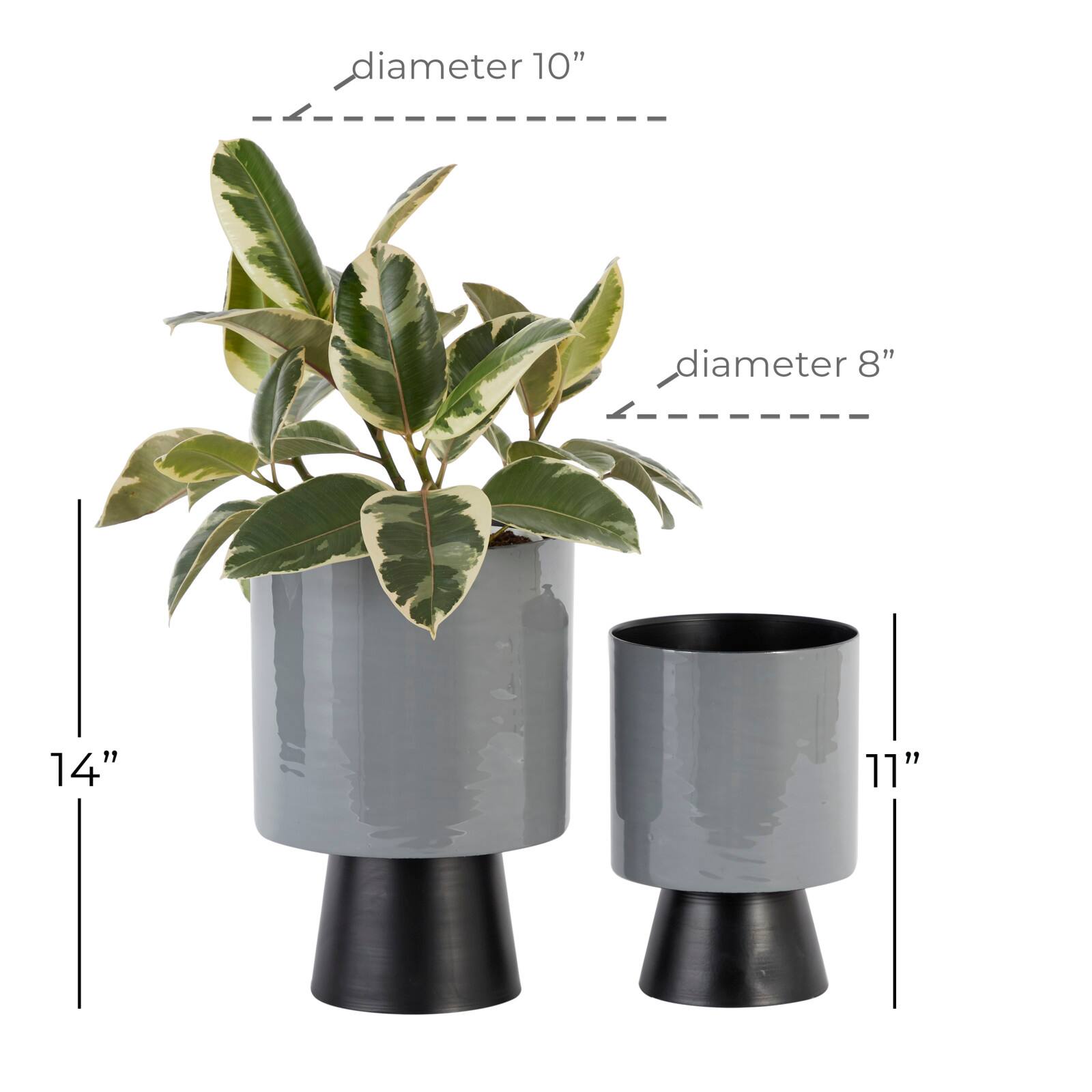 Black Metal Modern Planter Set