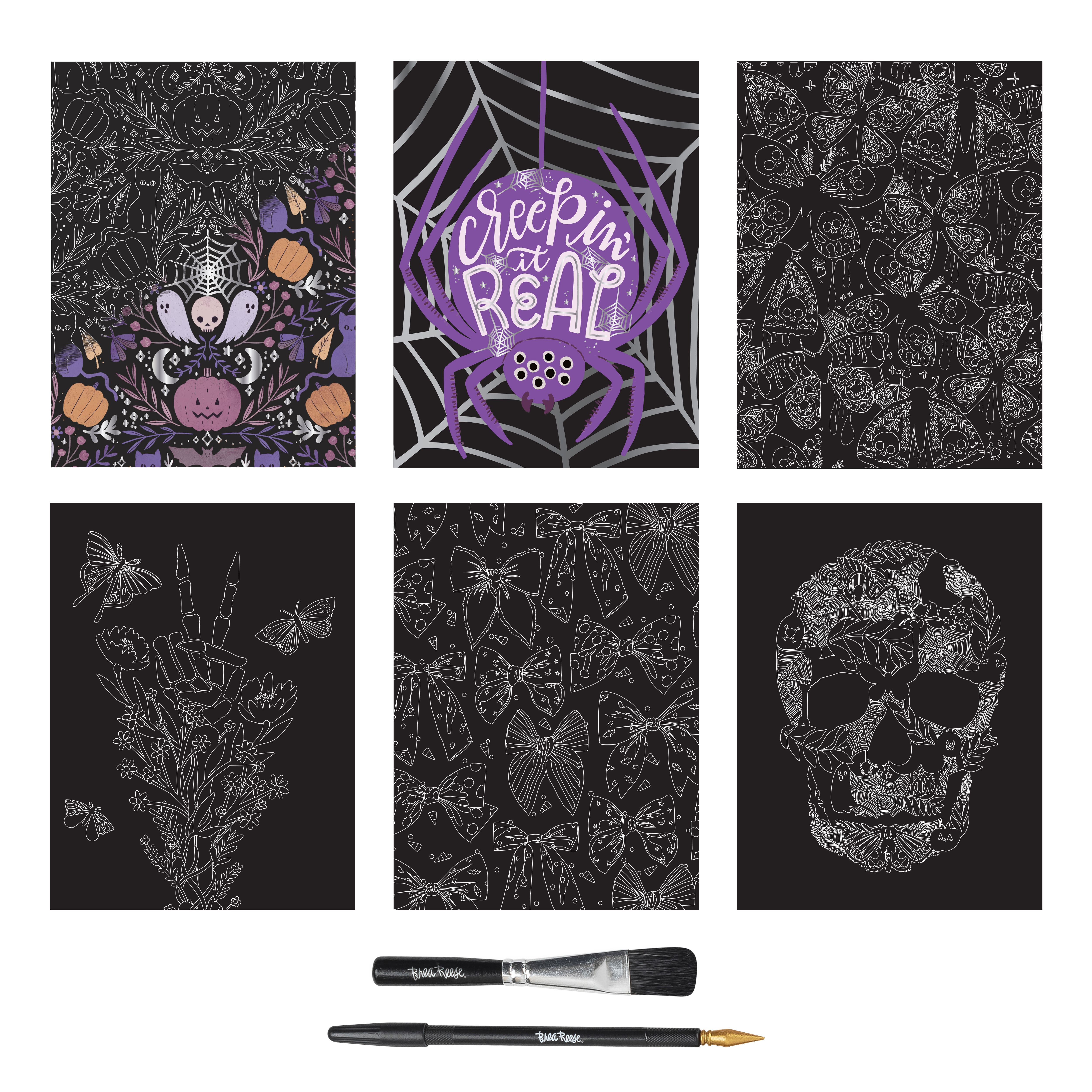 Brea Reese™ 9" x 12" Halloween Patterns Scratch Art Paper Pad