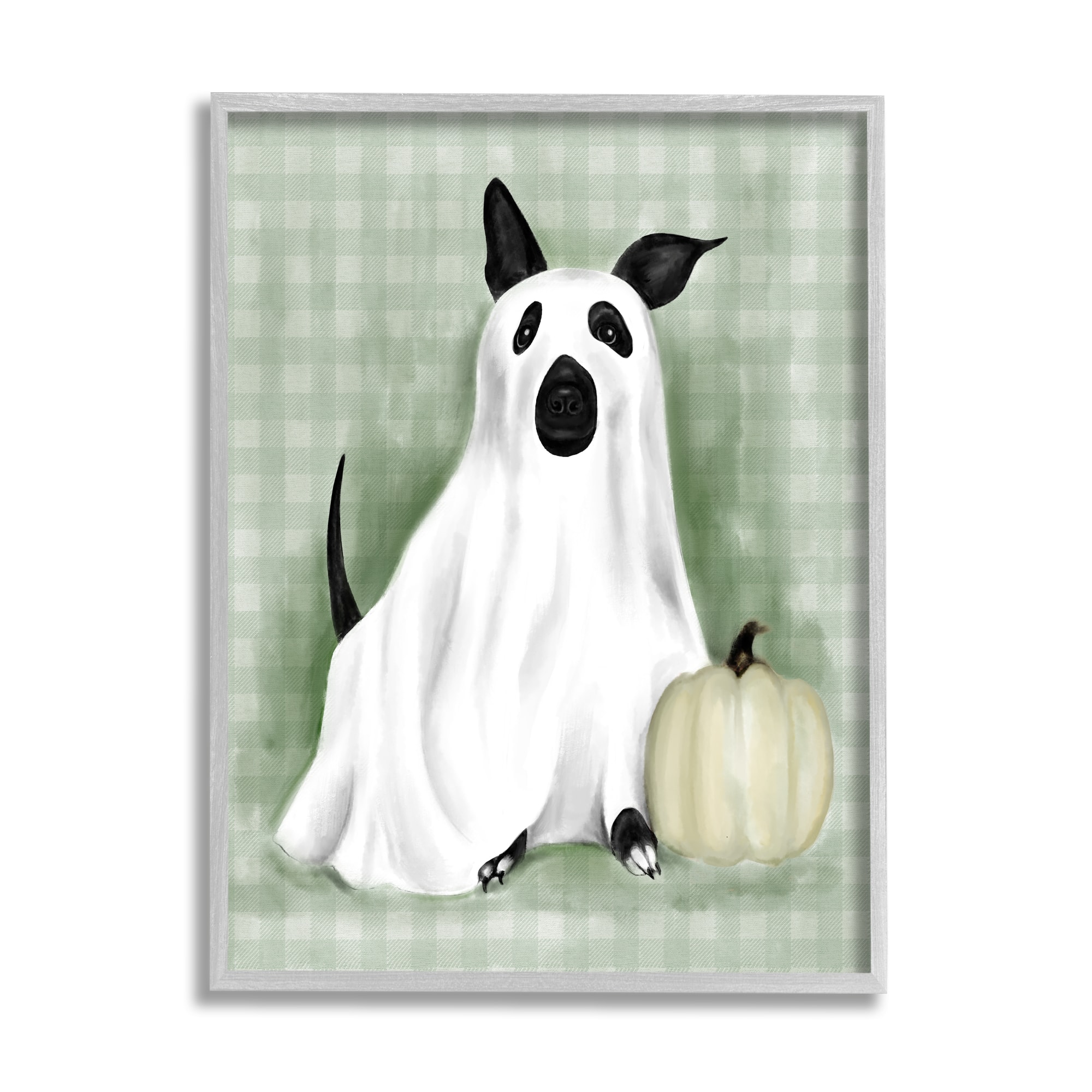Stupell Industries Dog Ghost Halloween Costume Framed Giclee Art