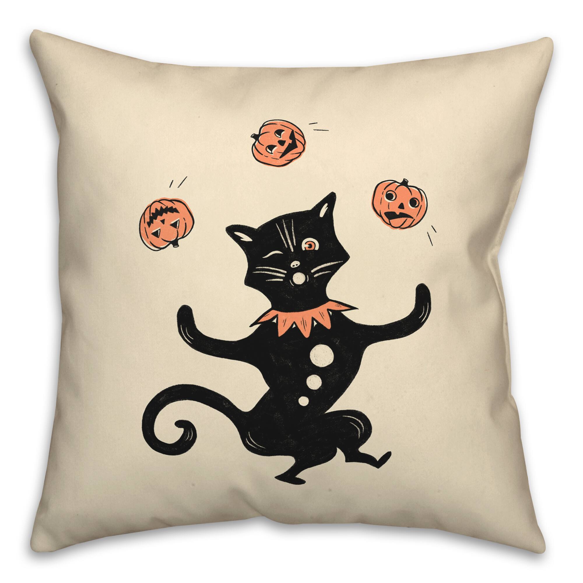 Juggling Cat Spun Poly Throw Pillow