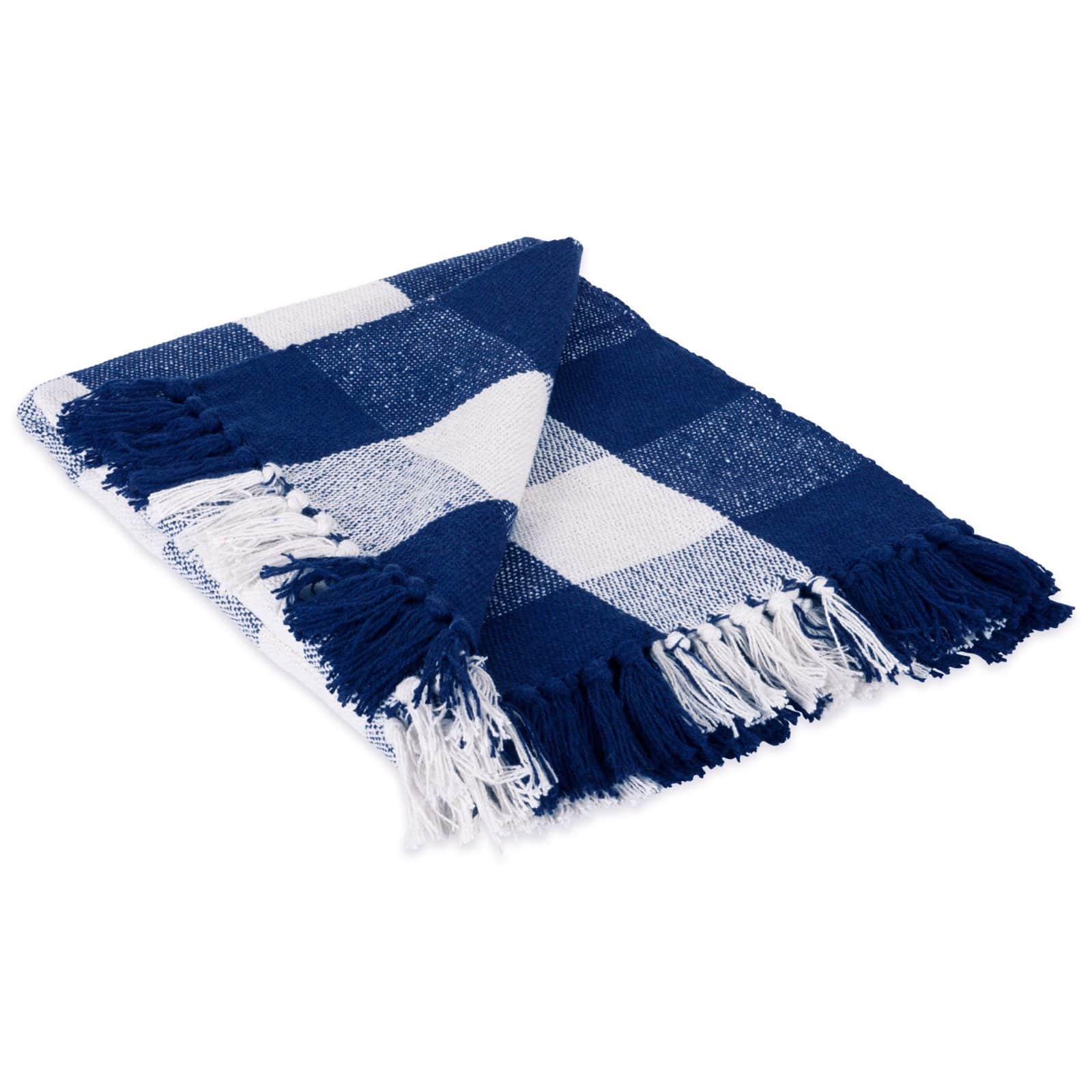 DII® Navy & Off-White Buffalo Check Throw