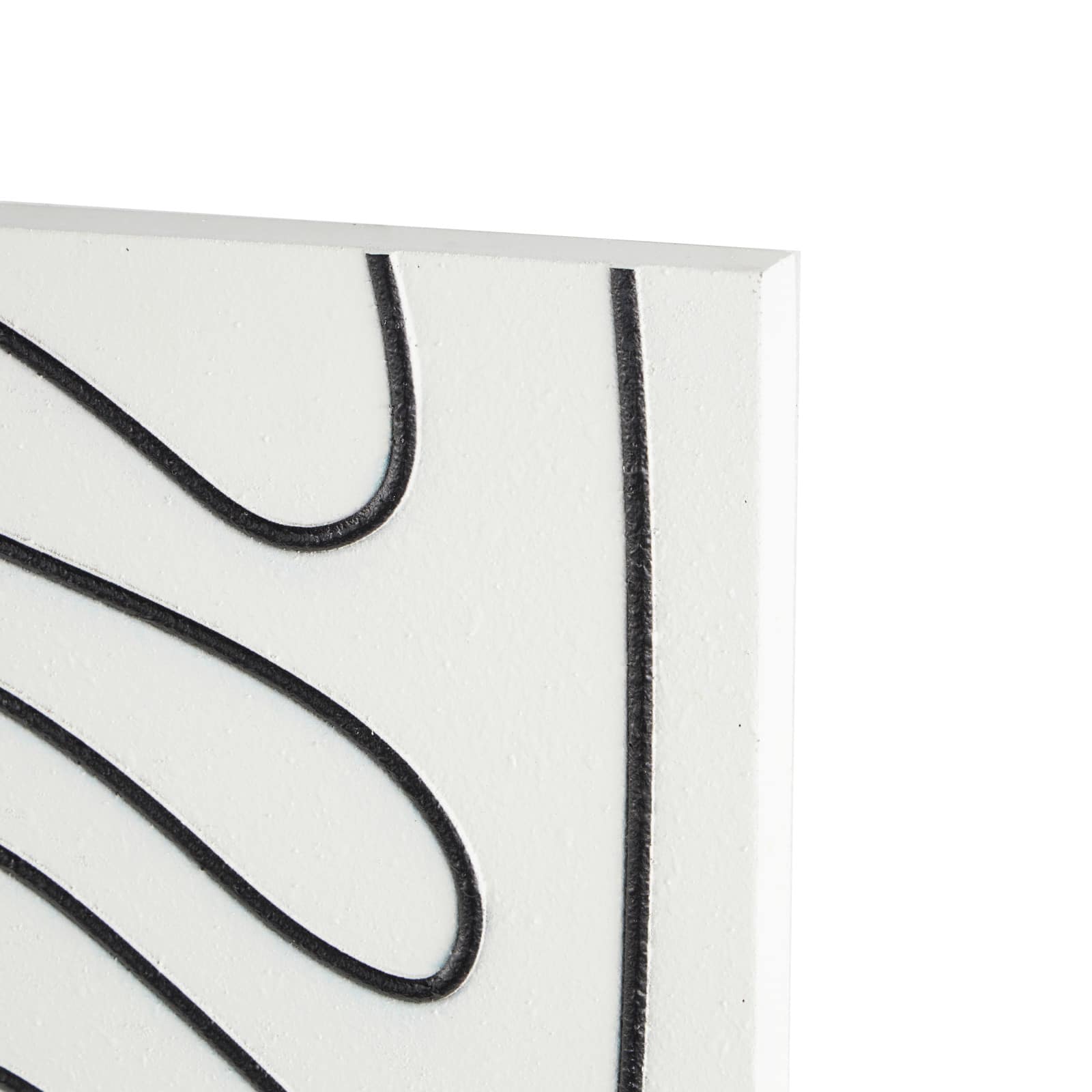 32" x 12" White Wood Geometric Wall Art Set with Black Accents